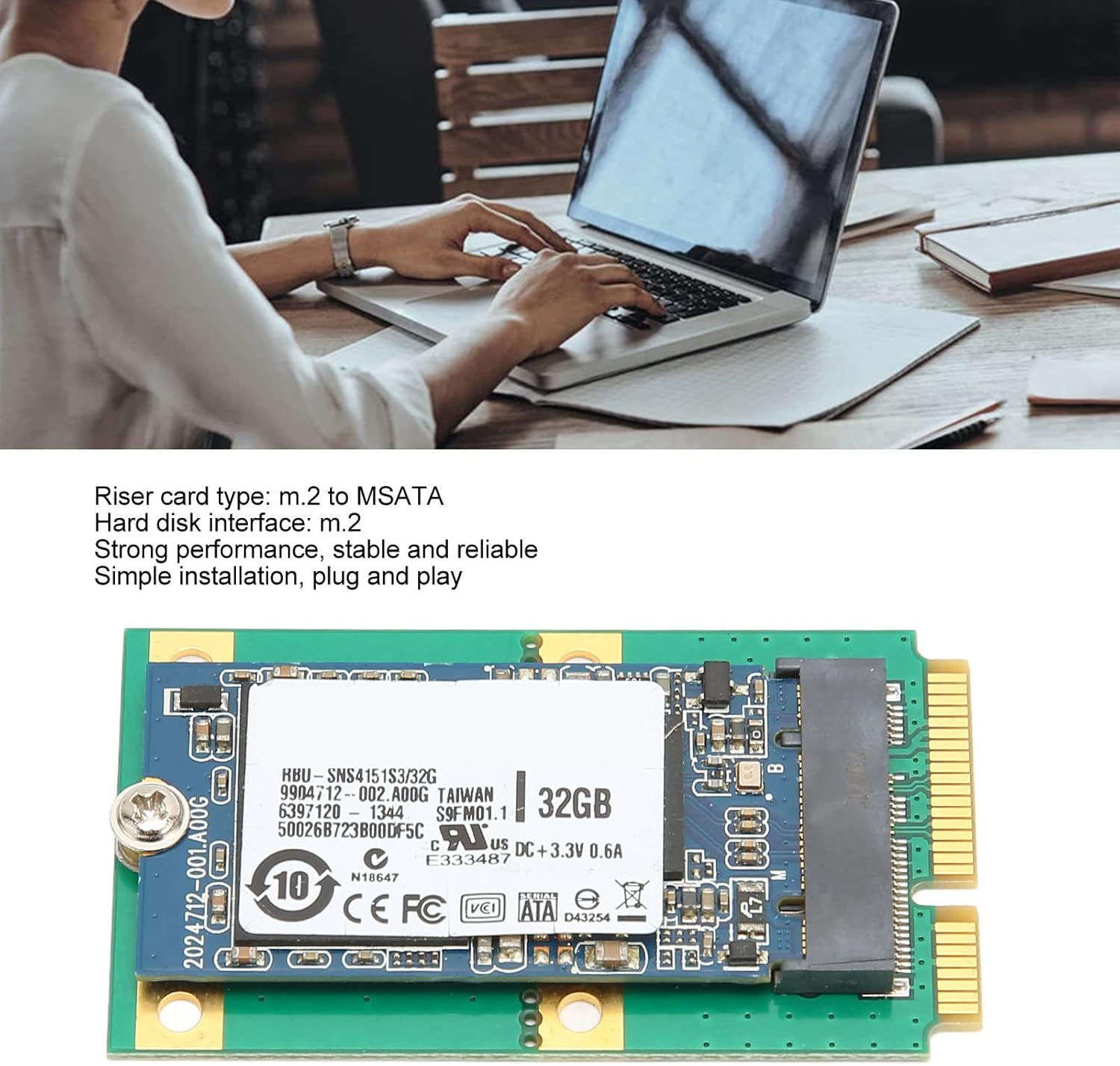 M.2 Hard Drive, Small M.2 SSD Easy Installation Plug and Play PCB for Desktop (32GB) image number 5