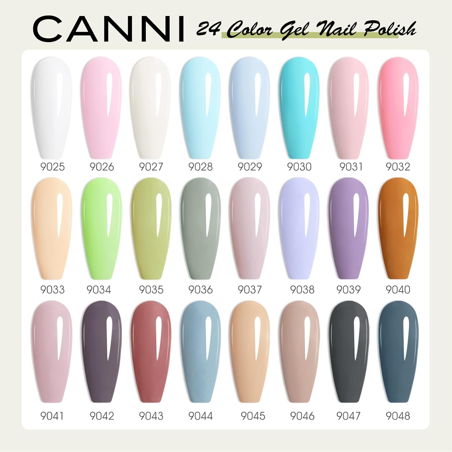 CANNI CC2 Gel Nail Polish Set, 30 Pcs 9Ml White Pink Nude Blue Pastel Gel Polish Kit Soak off LED Natural Nail Polish Set Nail Art Starter Manicure Salon DIY at Home image number 2