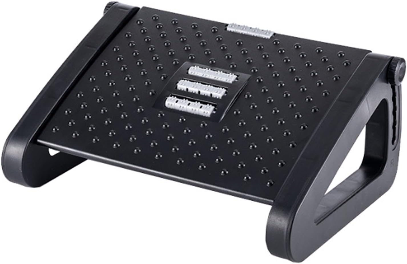 Foot Rest under Desk, 6 Height Adjustable Ergonomic Foot Stool with Manual Massage Rollers for Pressure Relief and Posture Support, Portable and Comfortable Leg Rest under Desk for Office Home and Gaming image number 1