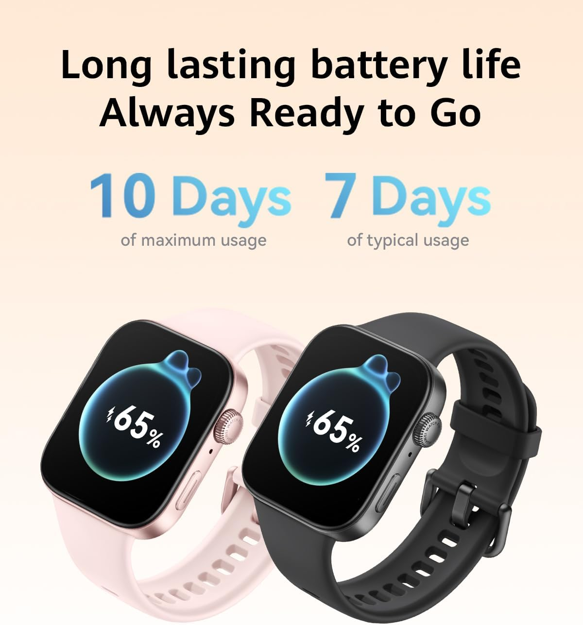 HUAWEI Watch Fit 3 Smartwatch, 10 Days Battery Life, 1.82" AMOLED Display, Comprehensive Health & Fitness Management, 100+ Workout Modes, Bluetooth Calling, Pink - Black image number 6