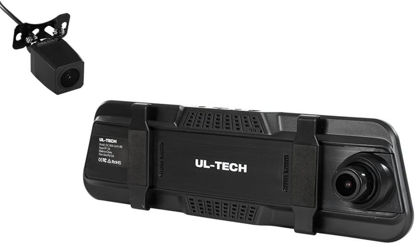 UL-TECH Dash Cam, 1080P 4K Automotive Mini 9.66" Front and Rear View Dashcam Car Camera Dashcams DVR Recorder LCD Video Cams Vehicle Caravan Electronics Accessories, Motion Sensor Night Vision 170&deg; image number 2