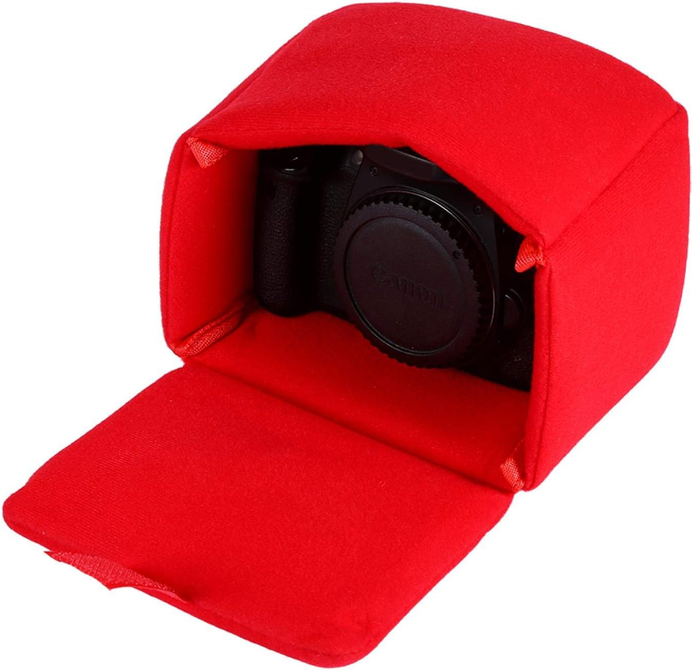 Camera Bag Insert, Portable Camera Padded Pouch Liner Pad Shockproof Waterproof Organizer Storage Case Protection Digital Protective Accessory for Travel DSLR Photographing Photographer Beginner Small - Red image number 3