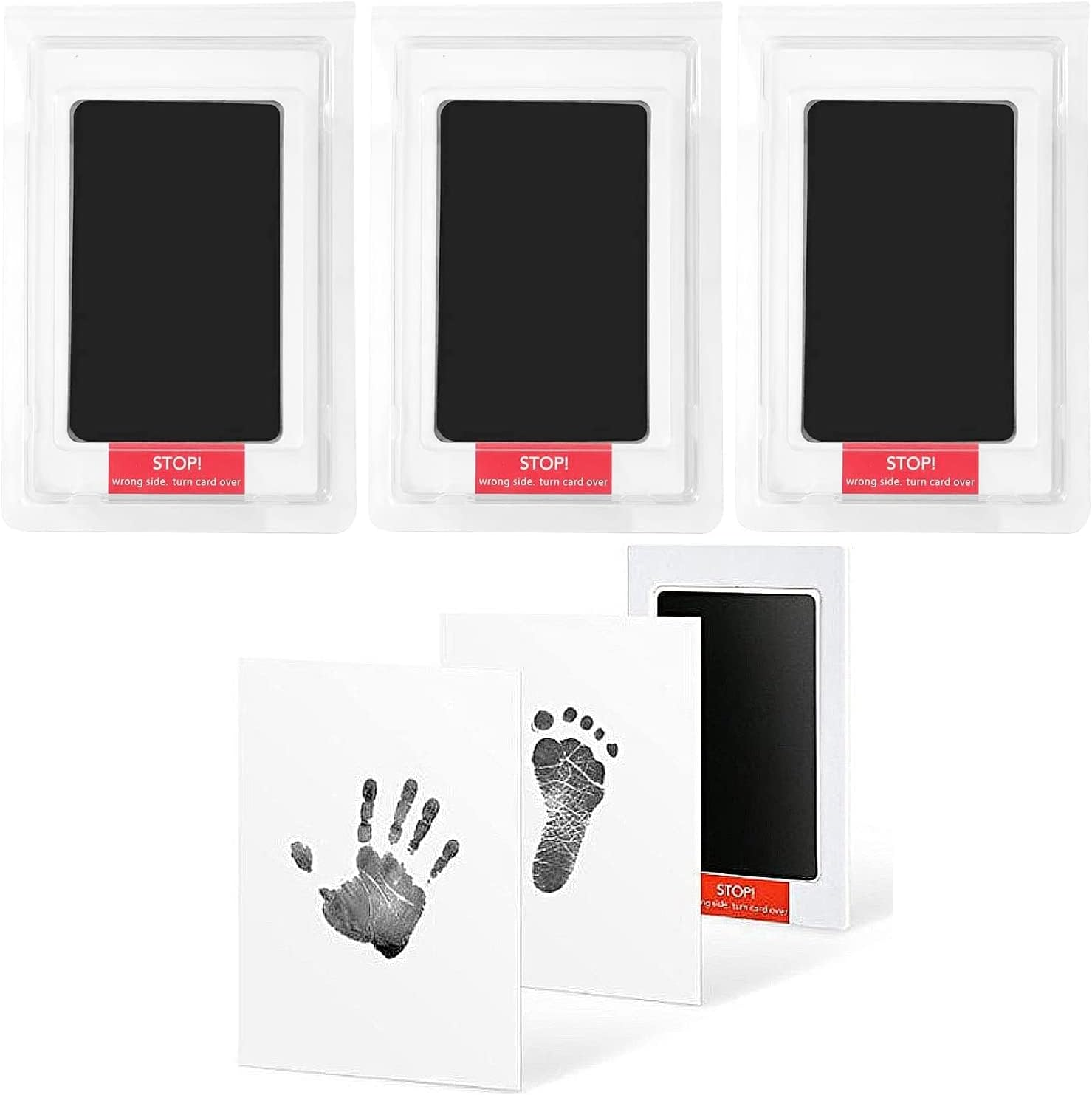 Pacify 3 Pack Baby Hand and Footprint Kit Pet Paw Inkless Print Pads Baby Handprint Kit Clean Touch Ink Pad (3-Black) image number 6