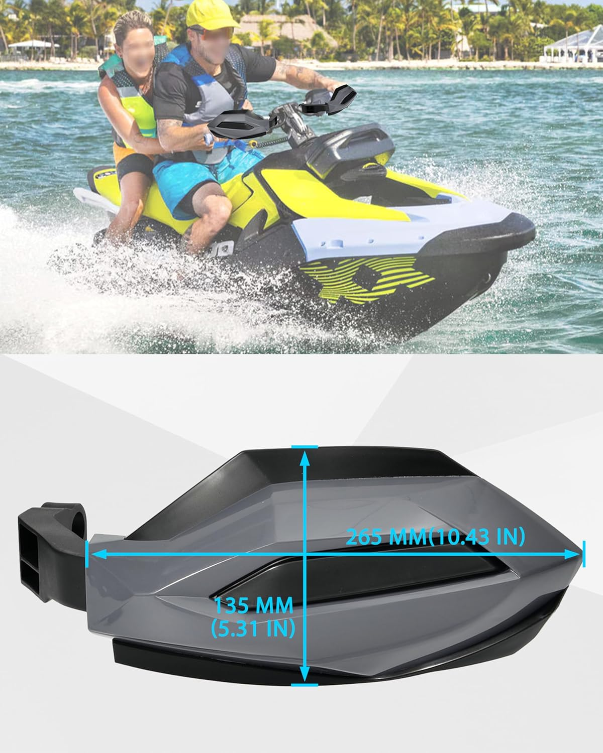 SAUTVS Handguards Protector Wind Deflector for Sea-Doo Spark Trixx 2025+ Models Accessories, Plastic Hand Guards Handlebar Large Air Deflectors image number 1