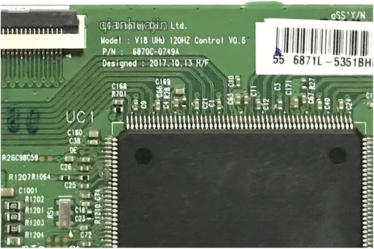 6870C-0749A TCON Board for TV LC650EQL-SLA1 120HZ 4K Logic Board TV Tcon Board Display Equipment V18 UHD 6870C 0749ATV Motherboard(6870C-0749A 43-Inch)