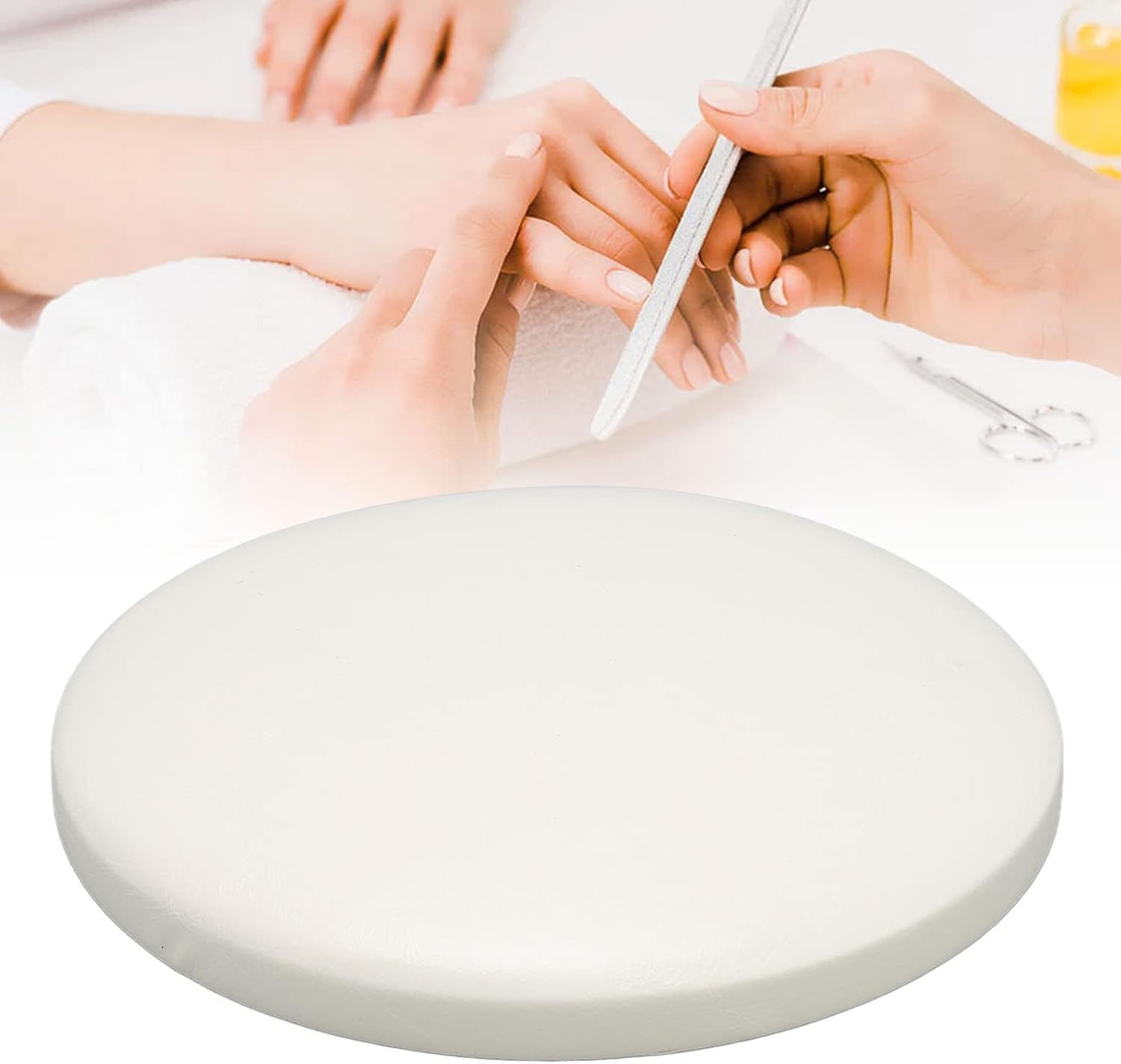White Nail Arm Rest for Elbow, Professional PU Leather Elbow Pad Arm Rest, Washable Elbow Hand Rest for Nail Salons, Nail Schools, College Wholesale, Nail Artists, Family Use image number 3