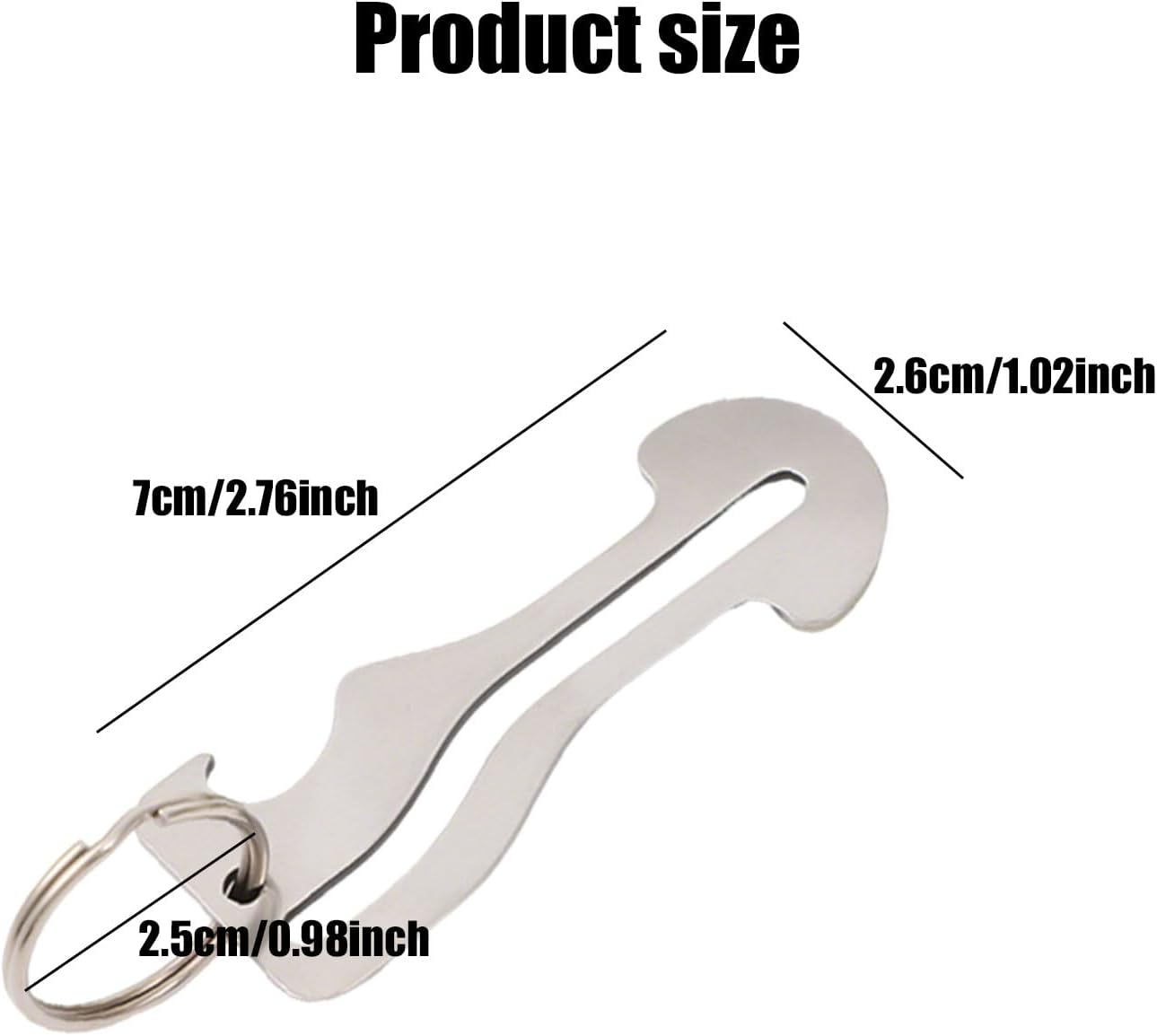 Xolixorium 6Pcs Stainless Steel Trolley Key, Metal Cart Unlock Tool with Keychain Ring, Shopping Cart Release Key for Retail Stores, 6 Pack