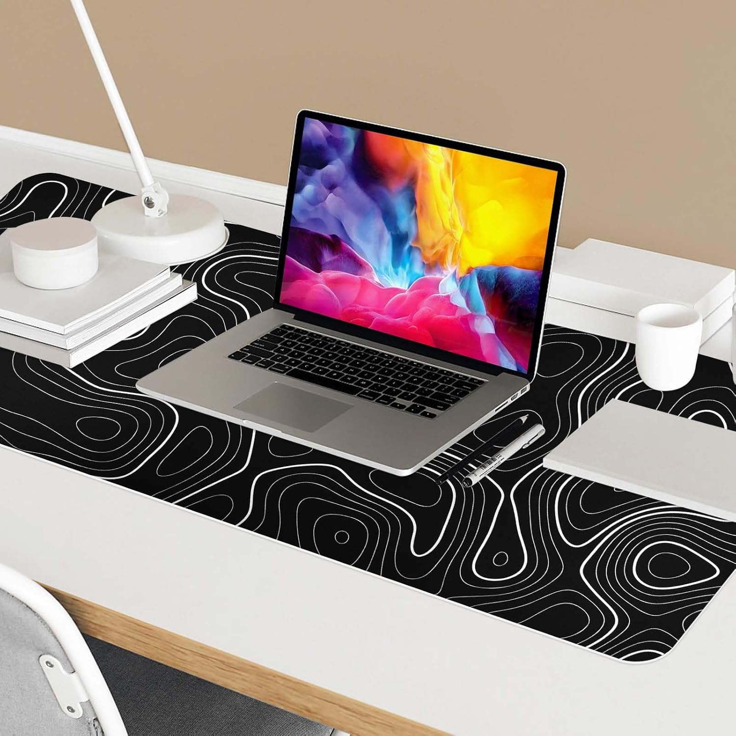 Topographic Map Desk Mat, Large Mouse Pad 800X300X3 Mm, Gaming Mouse Mat, Big Full Keyboard Desk Mat, Waterproof Non-Slip Mouse Mat Pad, Rubber Base, for Keyboard Computer PC Gamer Desk Office image number 4