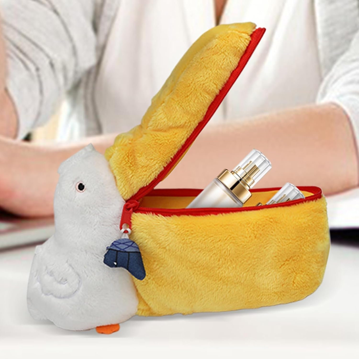 Pelican Make up Bag - Compact Cosmetic Holder, Multi-Purpose Zip Bag, Portable Accessory Organiser, Coin Wallet for Home, Office, Business Trip or Fitness Pen for the Pe image number 5