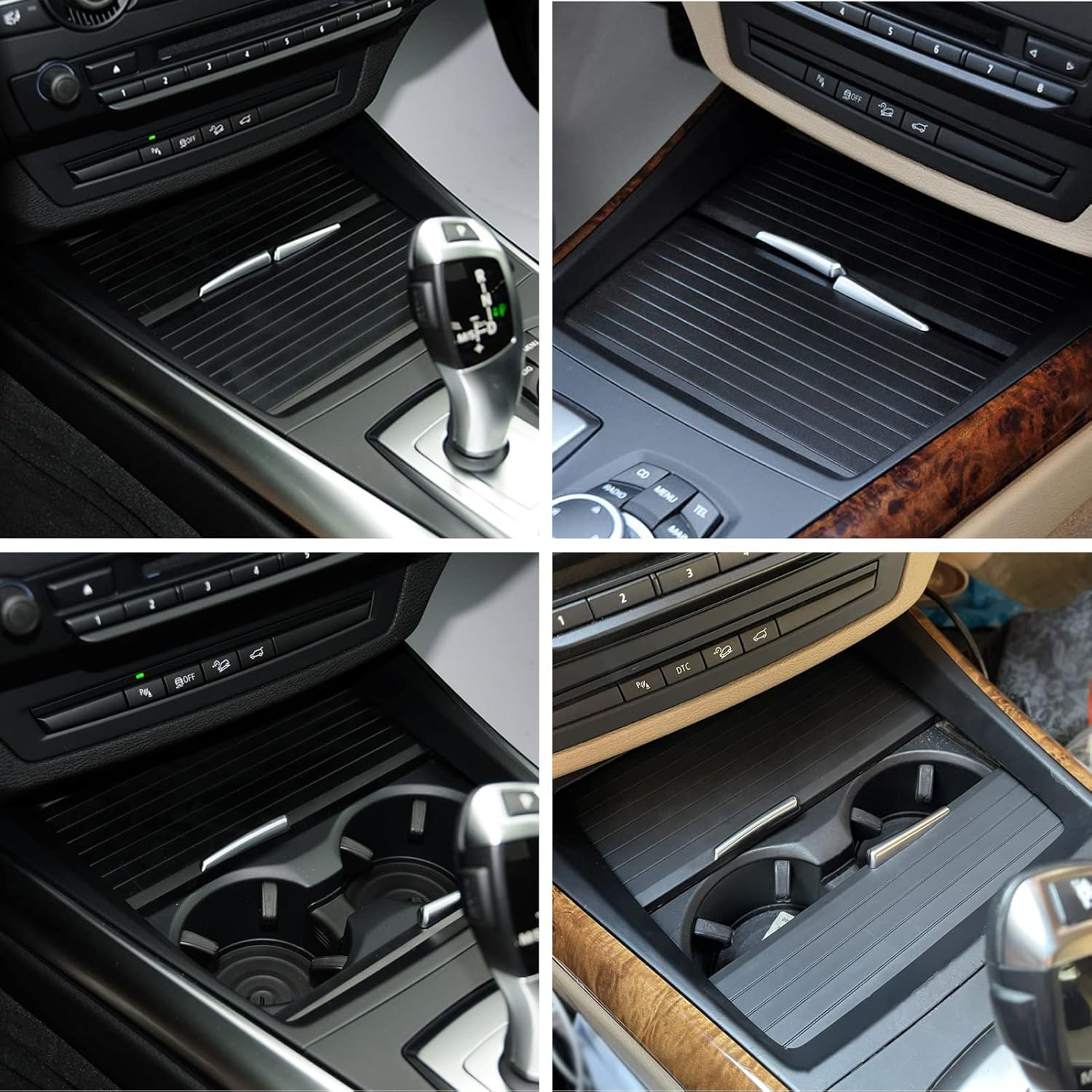 Jaronx Compatible with BMW Cup Holder Sliding Cover, X5/ X6 Console Roller Blind Cover, Center Console Sliding Shutters Compatible with BMW X5 E70 (2006-2013) / X6 E71 E72 (2007-2014) image number 3