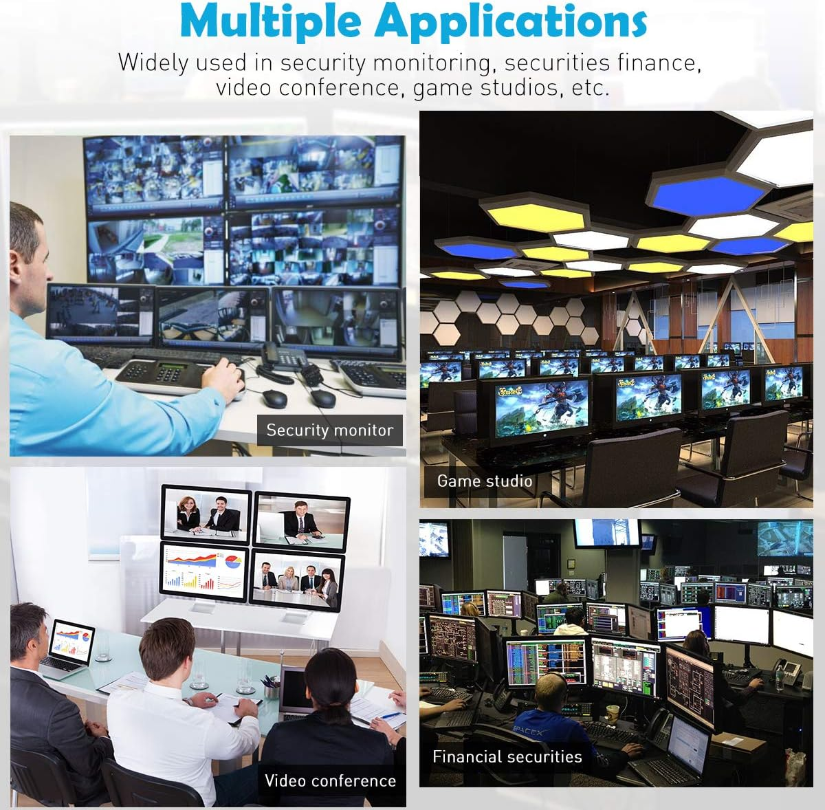 Tesmart HDMI KVM Switch 2 Ports 4K30Hz, KVM Switcher 2 Pcs 1 Monitor with EDID Emulators, Supports USB 2.0 |L/R Out Audio, Hotkey Switch, Button Switch with Remote Switch and 2X1.5M KVM Cables image number 3