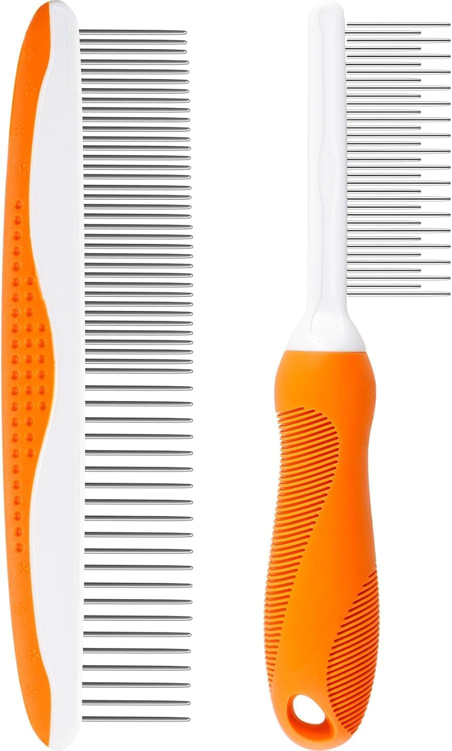 Pet Dematting Comb Dog Knotting Comb, 2Pcs Stainless Steel Pet Safe Dematting Comb Cat Comb Brush Pet Hair Comb Steel Pet Comb Pet Hair Removal Comb,Pet Grooming Comb Remove Knot Pet Dematting Comb image number 1