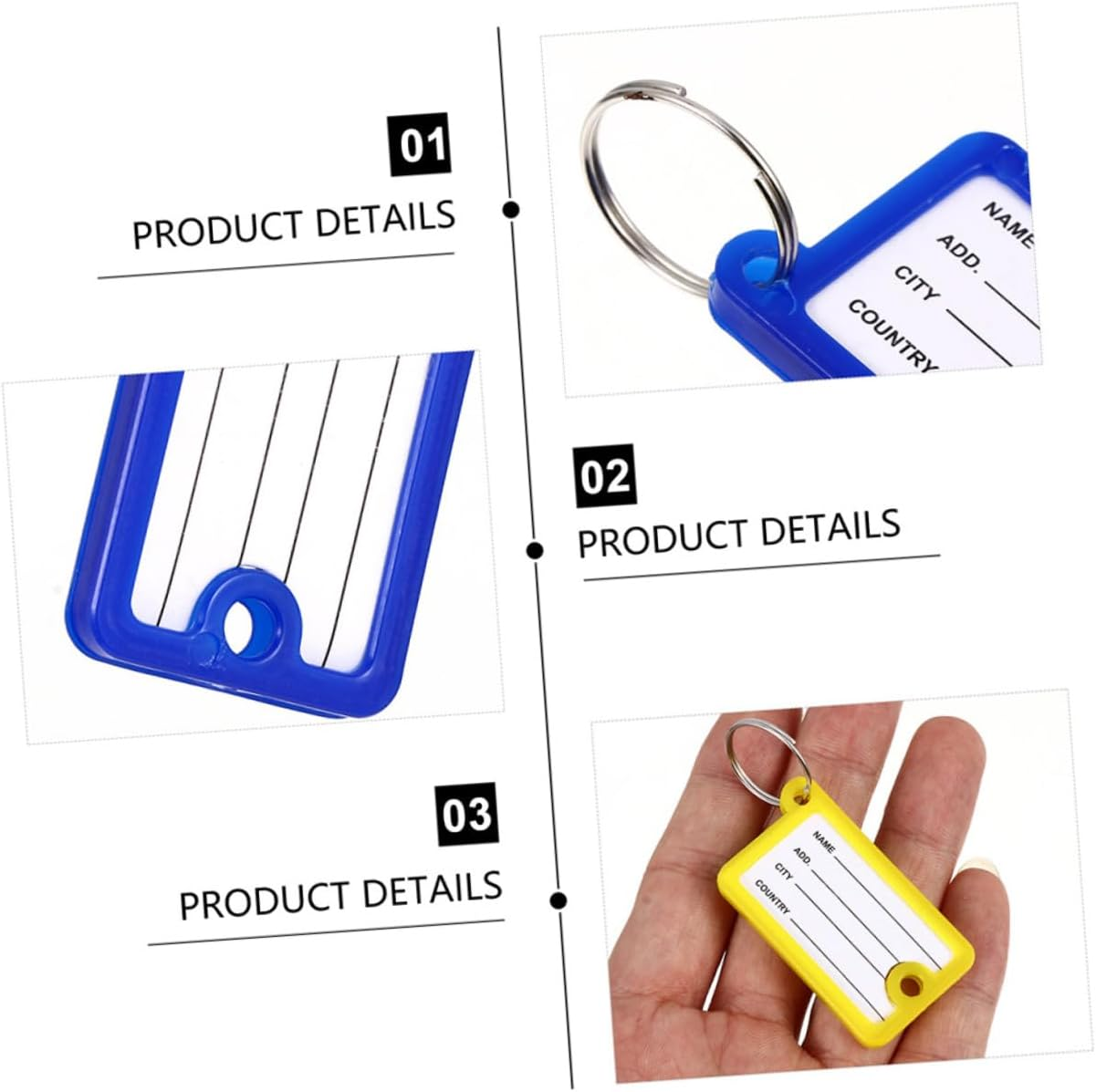 NAMOARLY 40Pcs Multi-Function Luggage Tags Markers Key Tags for Suitcases Keyring image number 1