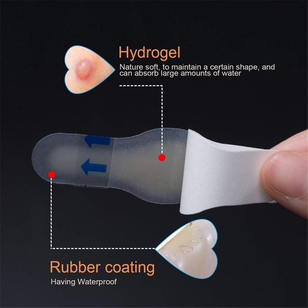 10 Pcs Gel Heel Blister Patch, Adhesive Waterproof Hydrocolloid Heel Protector, Blister Prevention Cushioned Bandage, for Foot Toe Heel Blister Recovery and Prevention Guard Skin Rubbing (20 X 65 Mm) image number 3