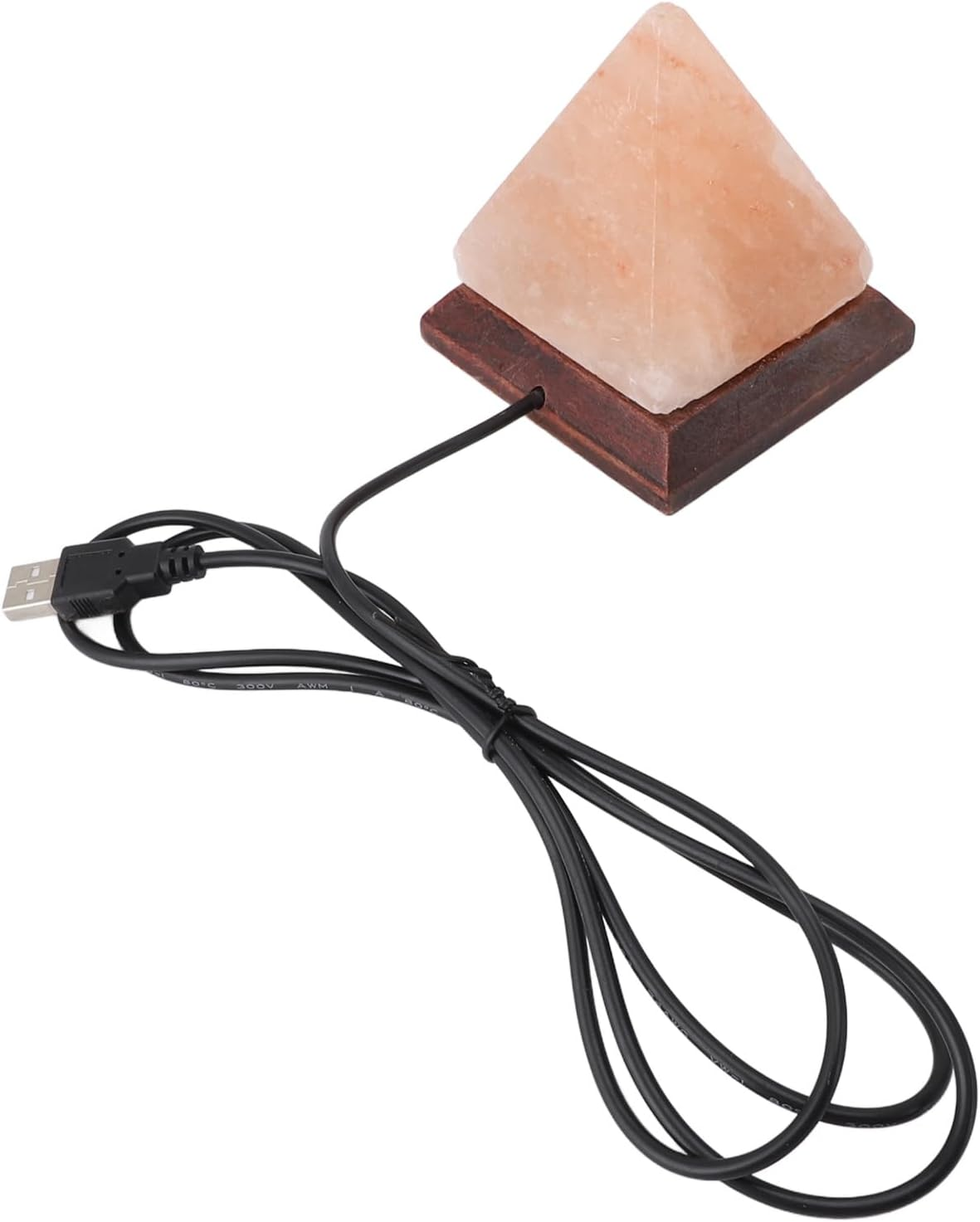 Jiawu USB Himalayan Mini Tear Drop Salt Lamp, 7 Color Changing LED Bulb, Hand Crafted Crystal Rock Salt Night Light for Home Decor, Desk, and Gift, Premium Quality Wood Base and USB Cable image number 3