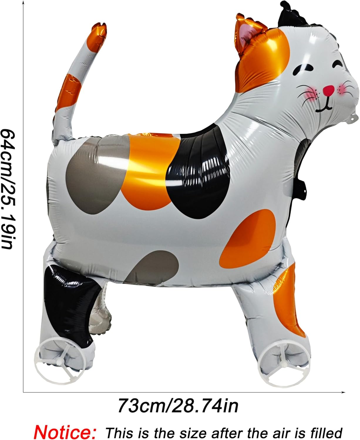 Walking Cat Balloons with Wheels Self Standing Animal Pet Cat Balloons Cat Balloons for Kids Birthday Party Pet Cat Theme Birthday Party Decorations - Giraffe Yellow image number 2