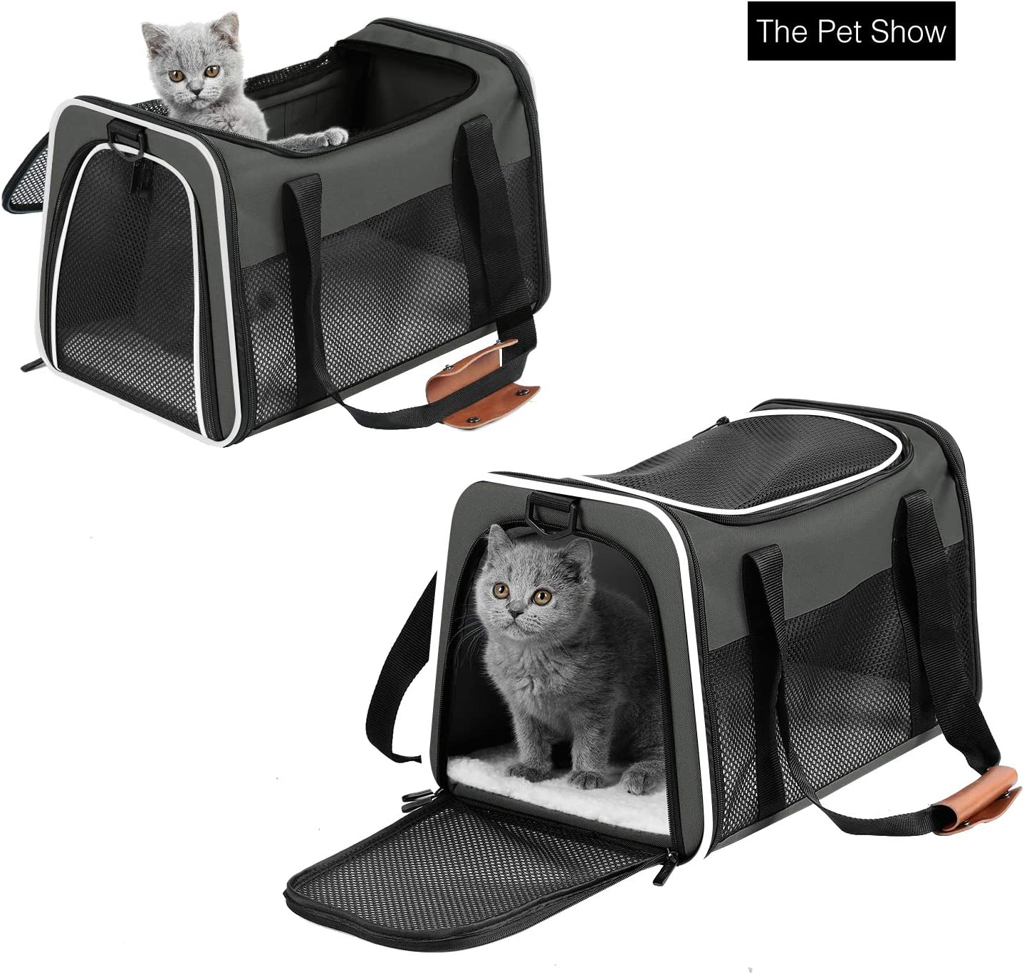 Akinerri Airline Approved Pet Carriers,Soft Sided Collapsible Pet Travel Carrier for Medium Puppy and Cats image number 5