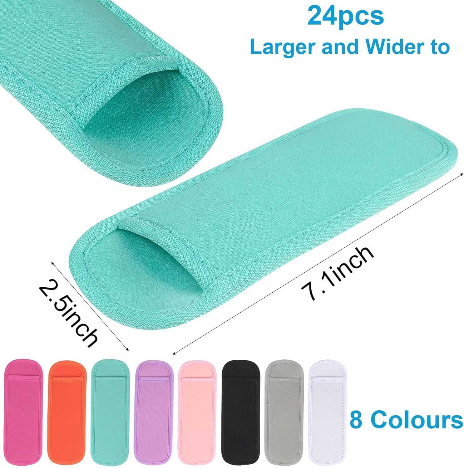 JANYUN 24 Pack Reusable Popsicle Bags Ice Pop Sleeves Antifreezing Sleeves (Multicolor) image number 4