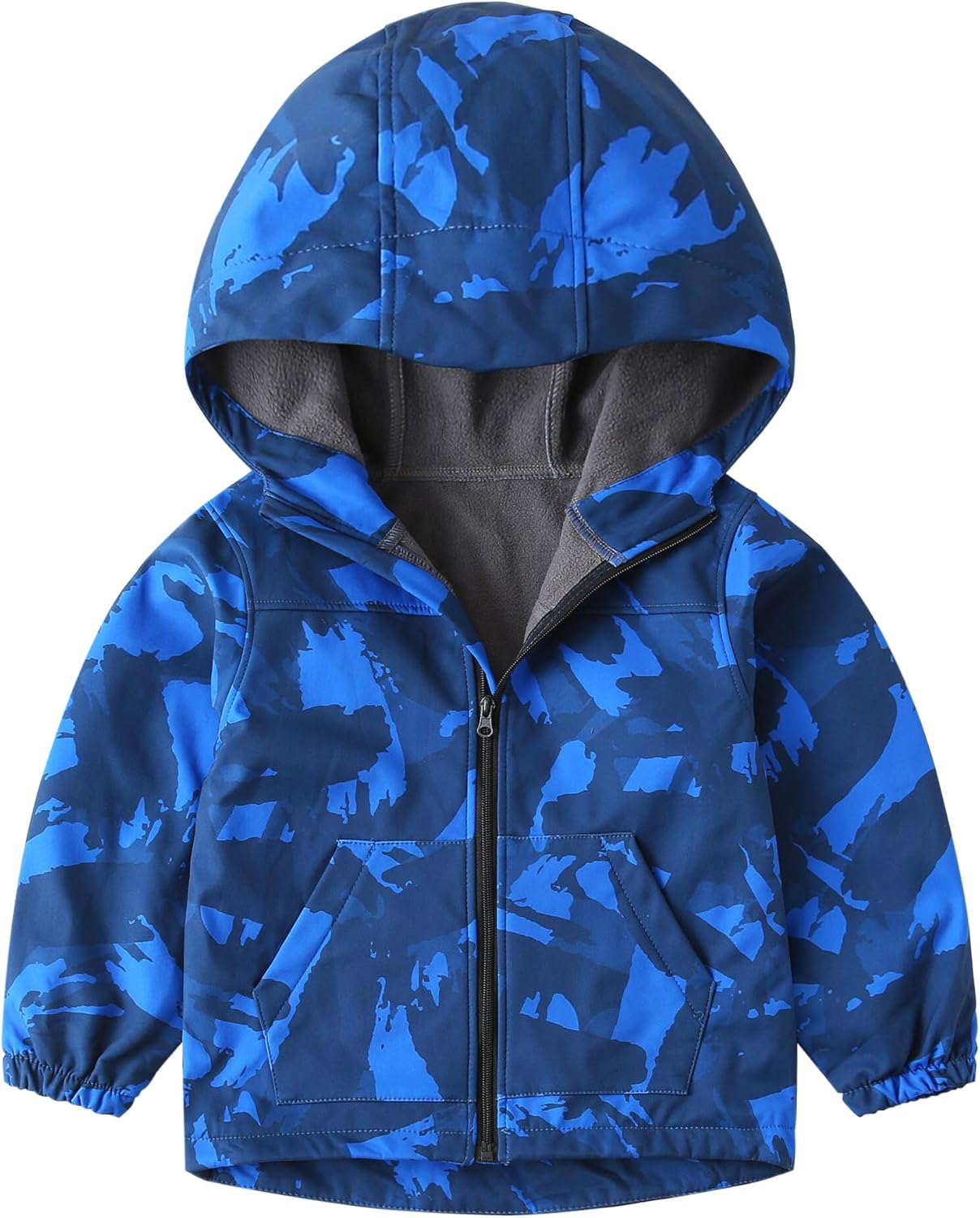 FEOYA - Toddler Kid Boys Girls Windproof Hooded Jacket with Pants Fleece Lined Waterproof Jacket Coat Trousers Child Winter Outfit Rain Suit Cute Printed Outwear 1-6 Years