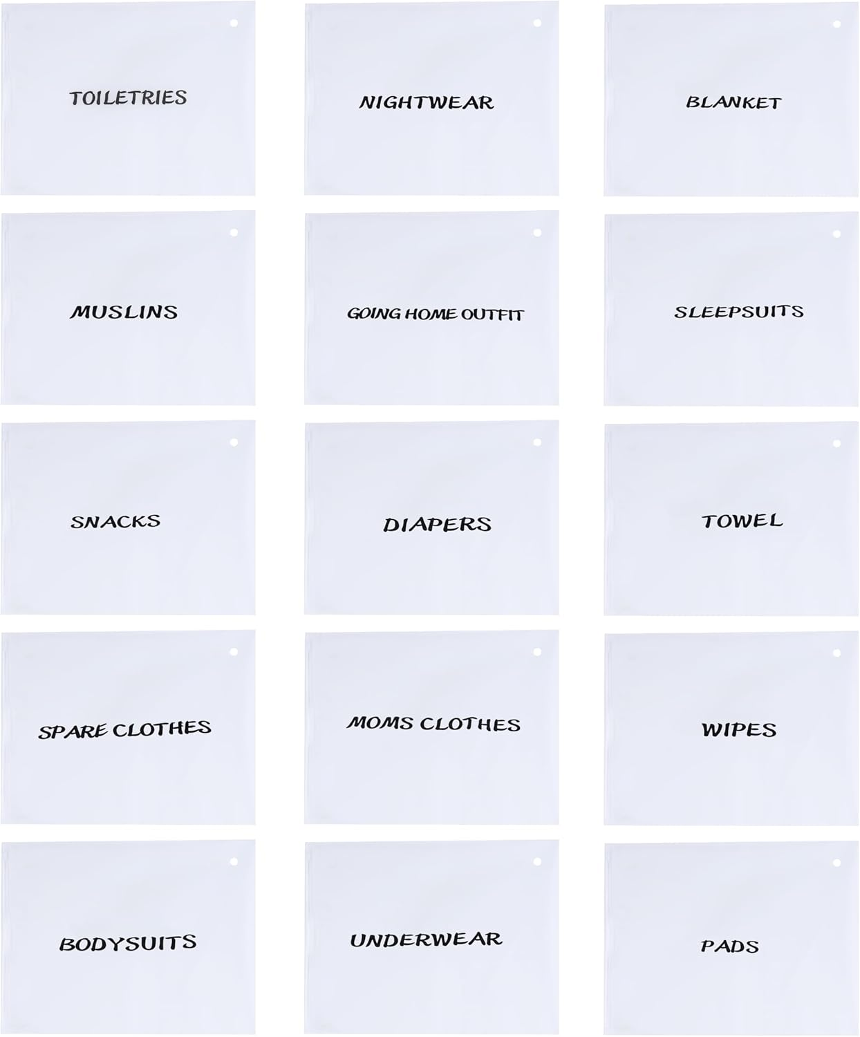 15Pcs Hospital Bags for Women Labor Delivery, 13.8 * 10.6 Inch Essentials Maternity Hospital Bag, Organizing Pouches for New Mom Newborn Baby image number 4