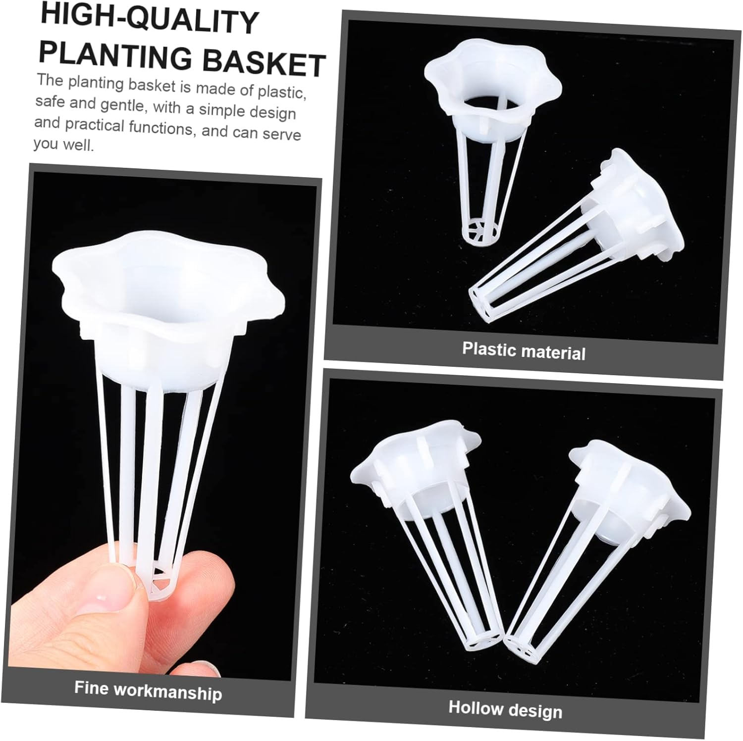 CIMAXIC 50Pcs Plastic Planting Basket Hydroponic Basket for Soilless Planting Cup Garden Supplies for Seedling Pots and Hydroponic System Use image number 4