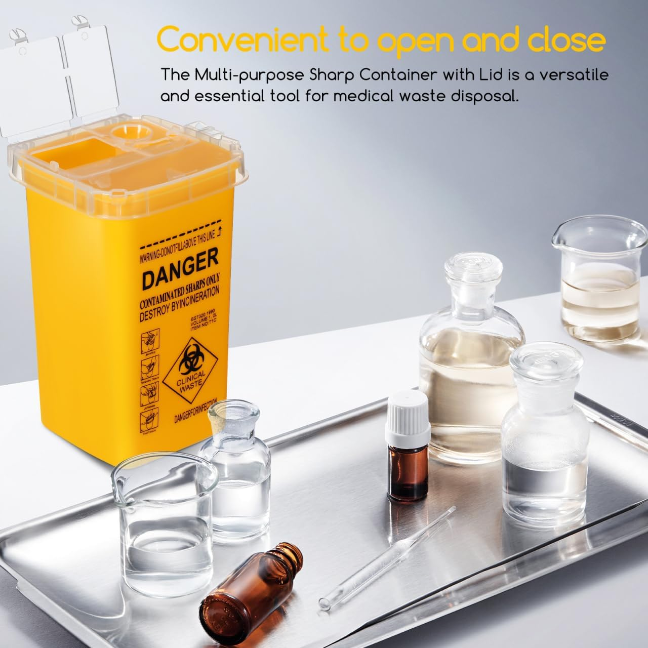 NOLITOY Disposal Bucket Sharps Container Large Capacity Container Sharps Container with Lid image number 3