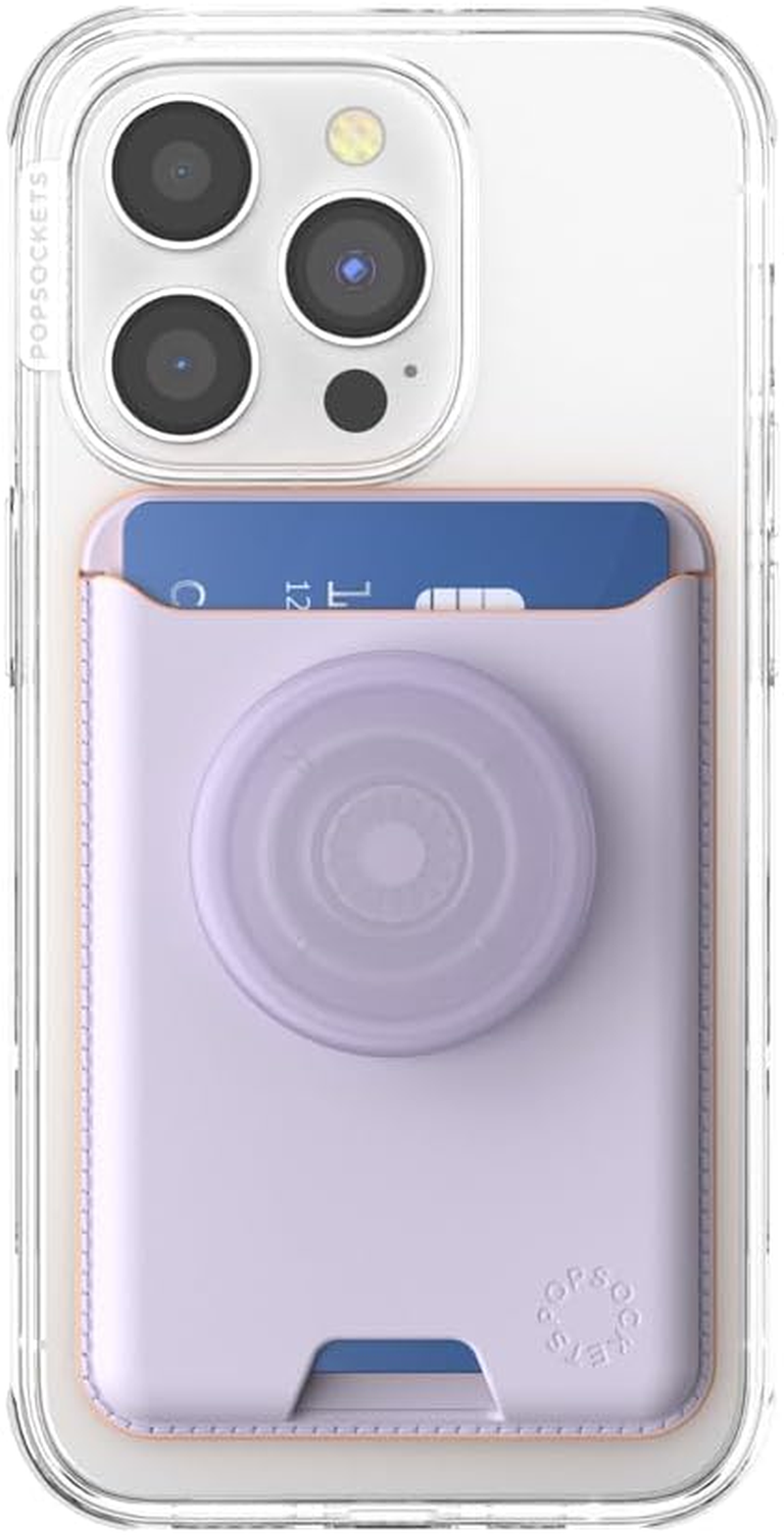 Popsockets Softgoods Phone Wallet with Expanding Grip and Adapter Ring for Magsafe, Phone Card Holder, Wireless Charging Compatible, Wallet Compatible with Magsafe&reg; - Lavender image number 2