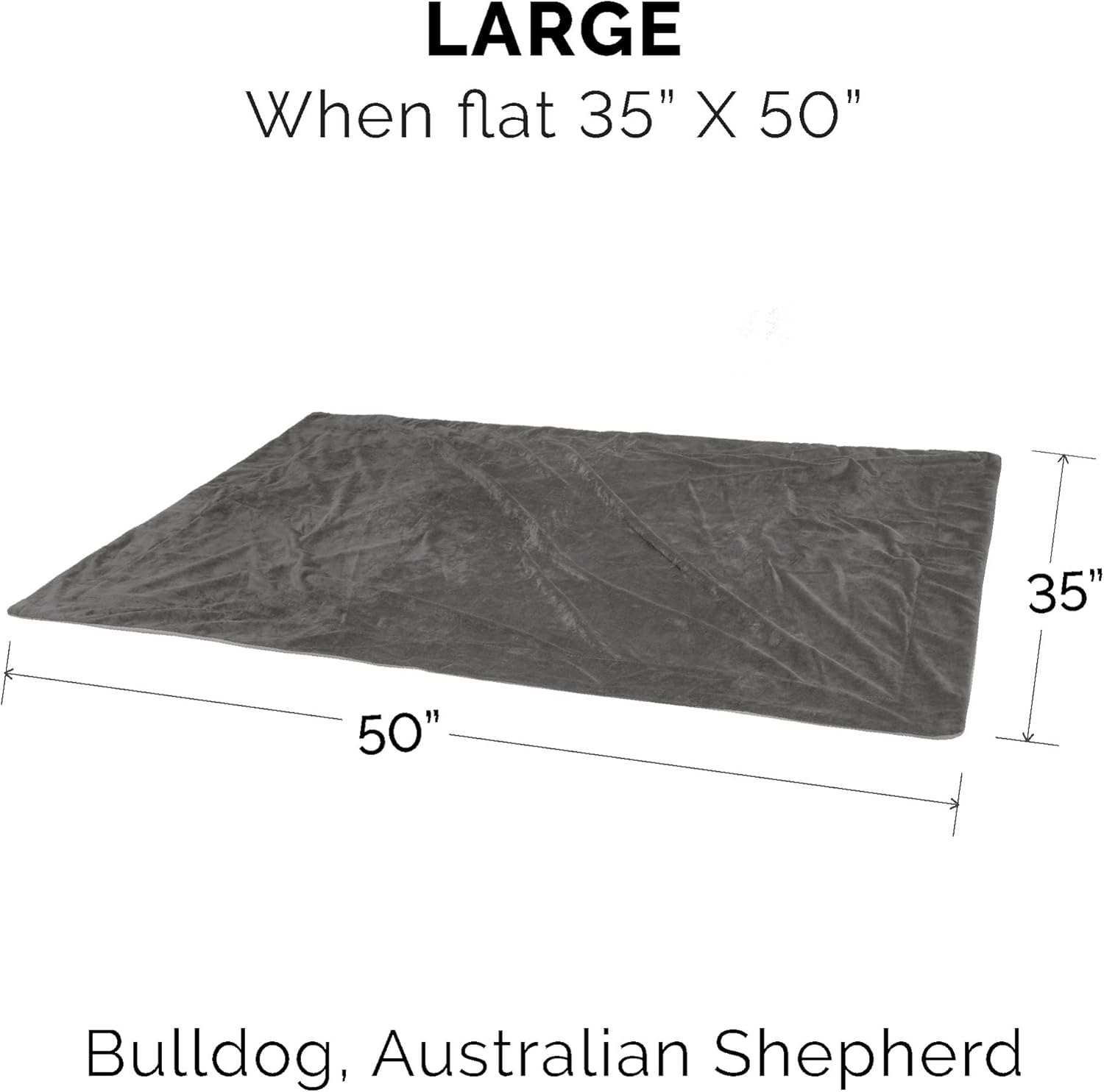 Furhaven Large Waterproof Two-Tone Luxe Velvet Dog Blanket, Washable - Granite Gray, Large image number 4