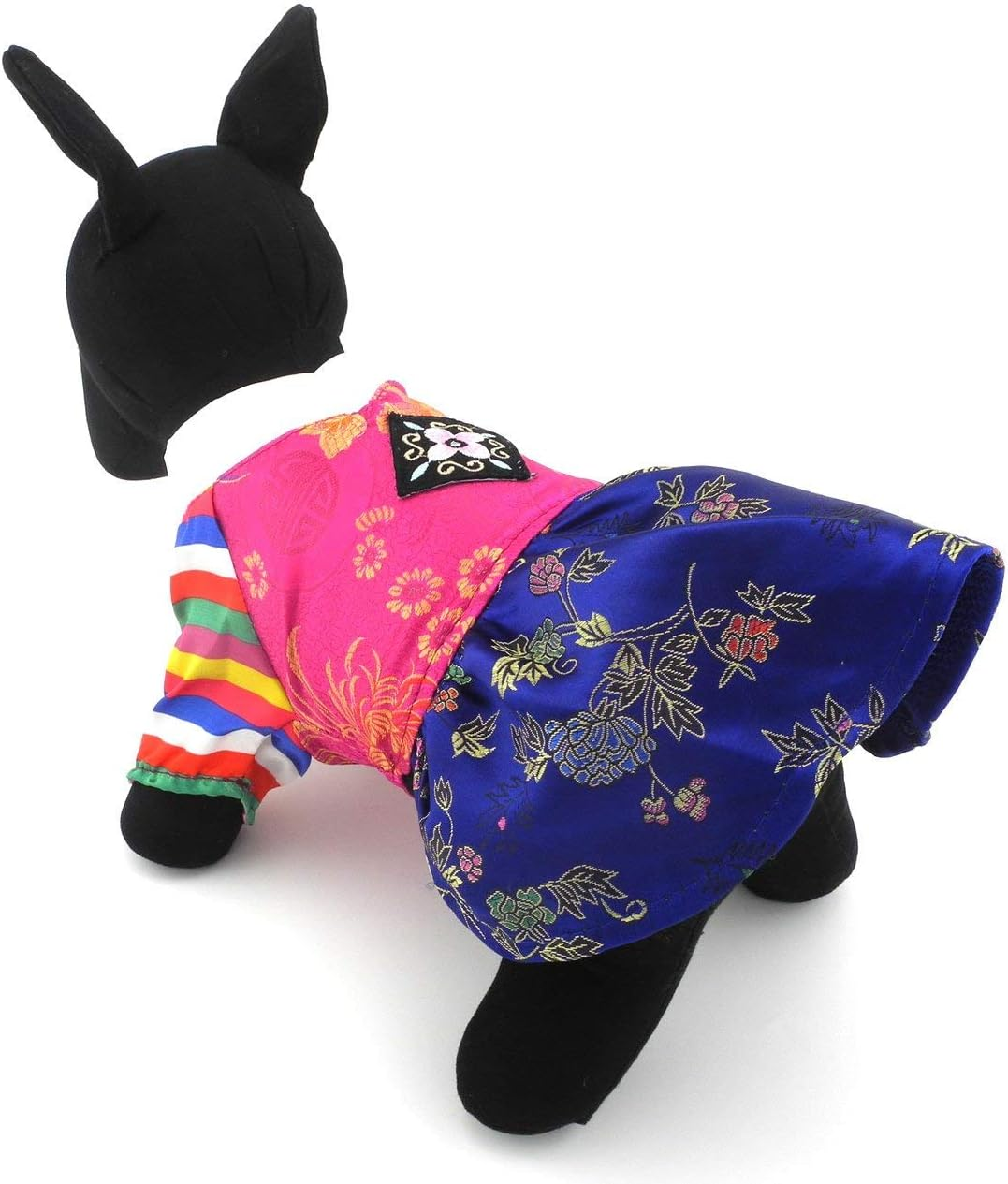 SELMAI Korean Traditional Hanbok Dog Costume for Small Dog Cat Puppy Holidays Dress Embroidered Silk Girl M image number 1