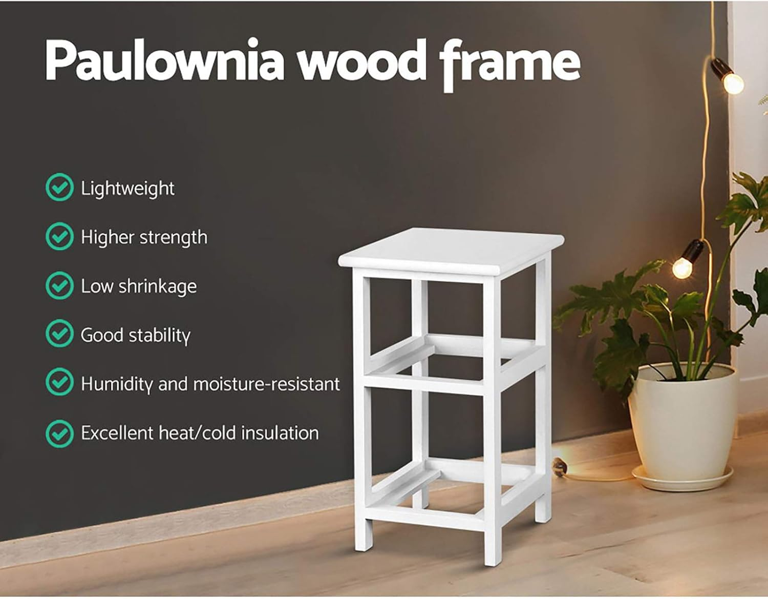 Artiss Bedside Table Set of 2 White Bed Baskets Side Tables Storage Small Narrow Desk Chest Drawers, with 1 Drawer + Shelf, Bedroom Home Furniture Tallboy Lamp Nightstand Cabinet in 45Cm Height