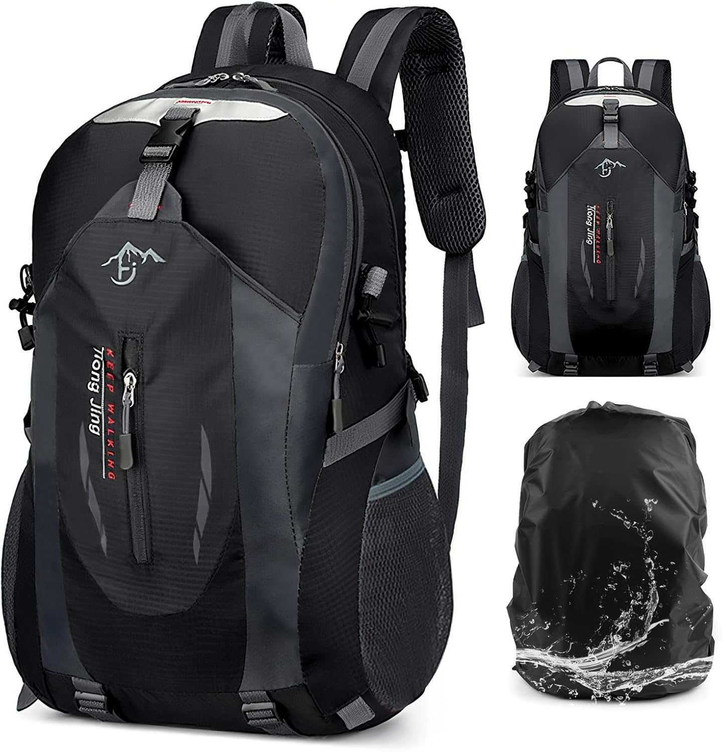 Vivva 40L Backpack for Men Women Hiking Backpacks Lightweight Camping Backpacking Water Resistant Casual Daypacks Outdoor Multi Pockets Rucksack Trekking Travel Bag with Rain Cover