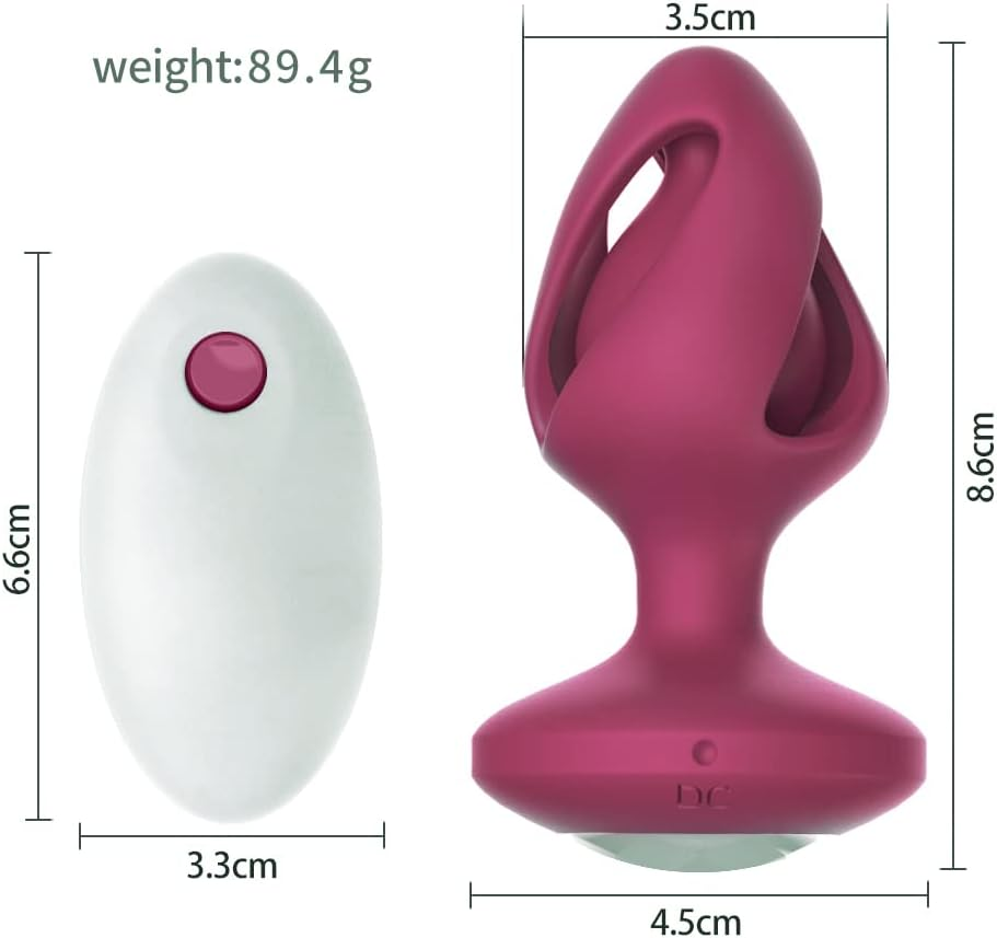LOVEMAX Hollow Design Strong Motor Silicone Plug Anales Men Women Couples Begineers Toy Inflatable Plug for Women Amal Plugs Wireless Remote Control (Red) image number 3