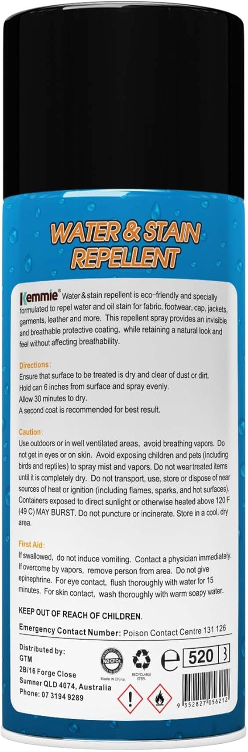 4X 212G Water Proof Stain Repellent - Hydrophobic Protective Spray - Fabrics Hats image number 4