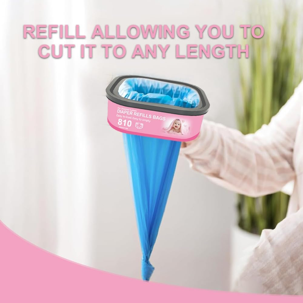 Jumbo Square Refills Disposal Bags Refill Compatible with Genie Diaper Compact, Select and Classic Pails, Hold up to 810 Newborn-Sized Diapers per Refill, 6 Pack image number 6