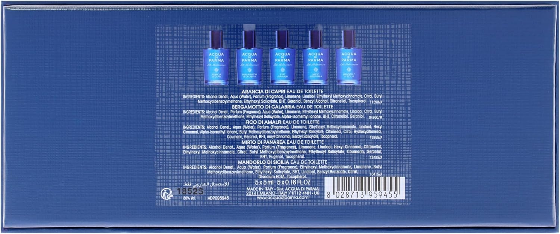 Acqua Di Parma Blu Mediterraneo Mini Eau De Toilette Set 5 X 0.16Oz/5Ml image number 6