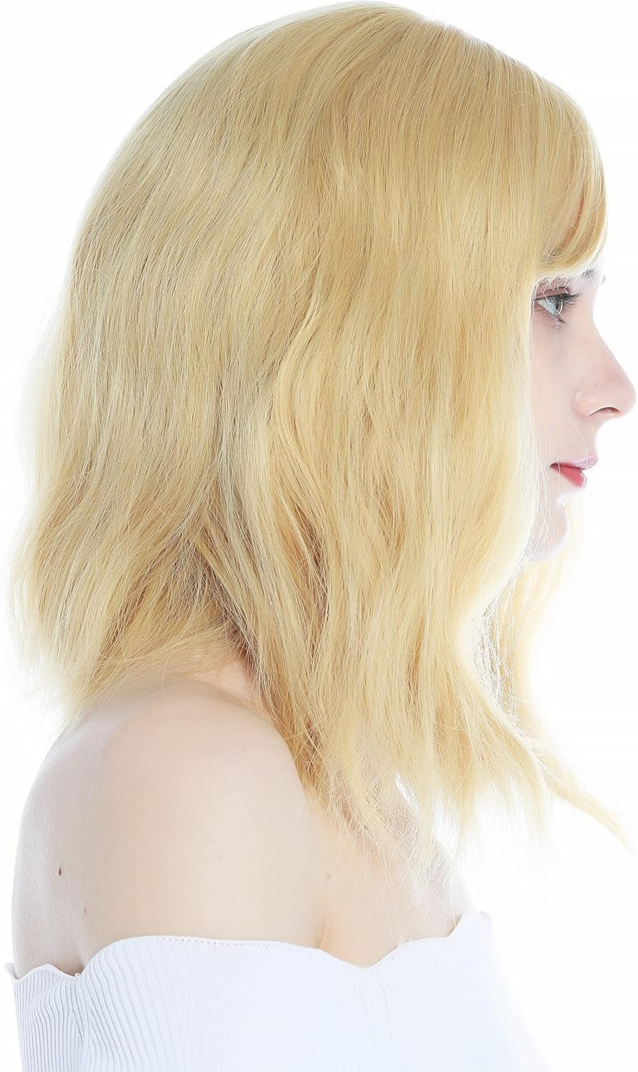 WIG ME up - MLX074-15/36A/031 Women'S Wig Parted Fringe Shoulder Length Wave Blonde Golden Blonde image number 4