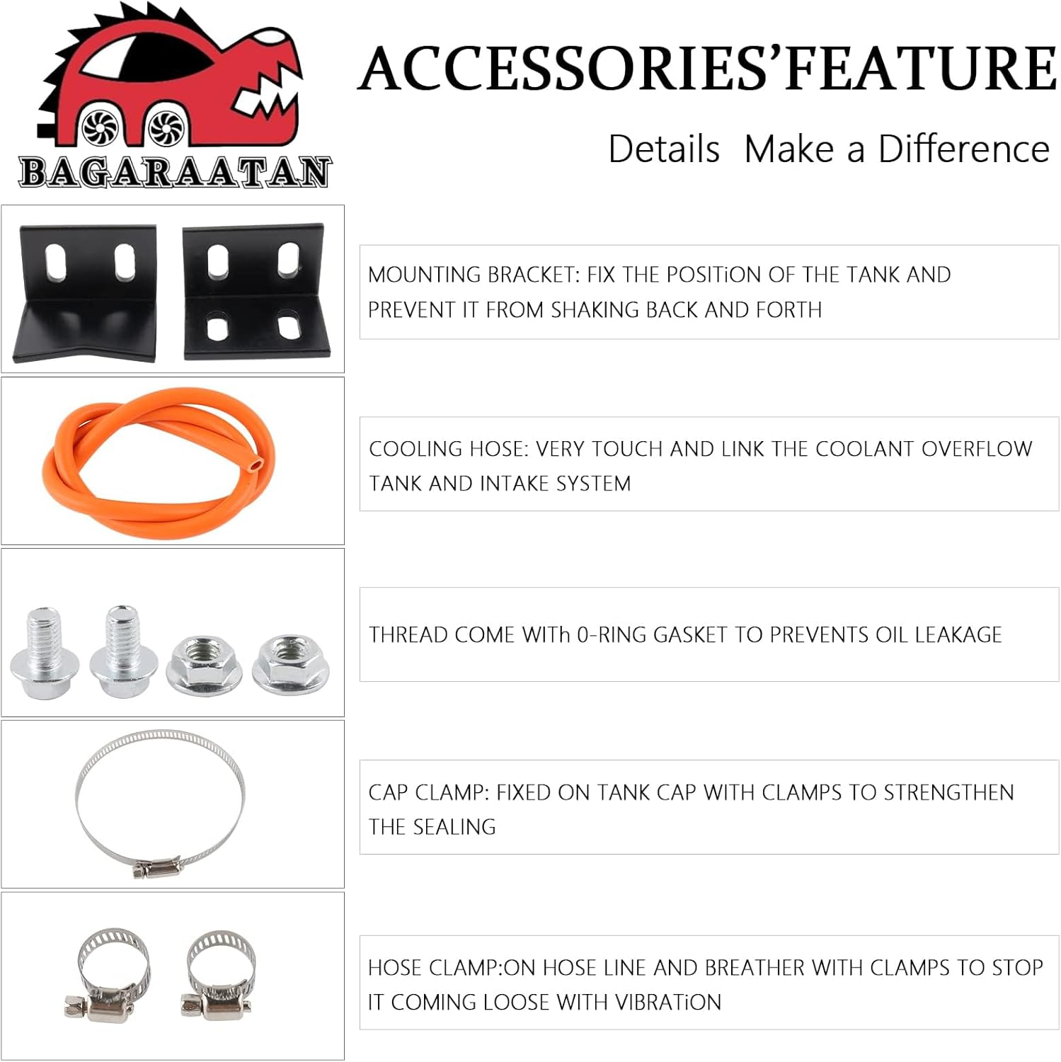 Coolant Overflow Tank，800Ml Radiator Overflow Bottle Overflow Oil Catch Tank Car Radiator Coolant Overflow Reservoir image number 2