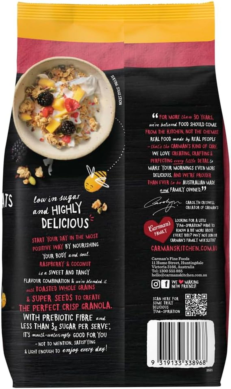 Carman'S Low Sugar Raspberry and Coconut Granola 800G image number 3