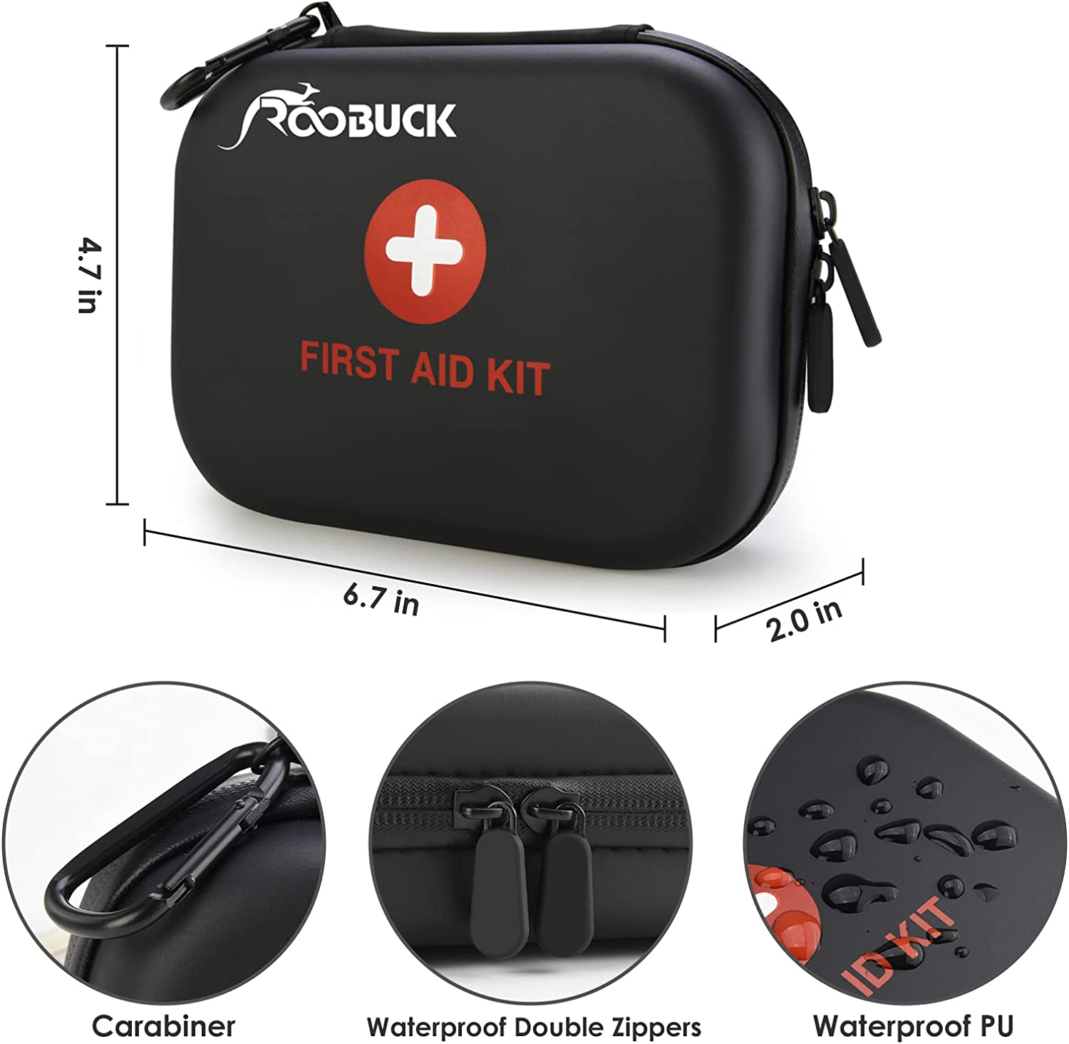 Roobuck First Aid Kit &ndash; Emergency Survival Medical Bag with Essential Supplies, Compact Safety Kit for Vehicle, Outdoor, Roadside & Home Use image number 2