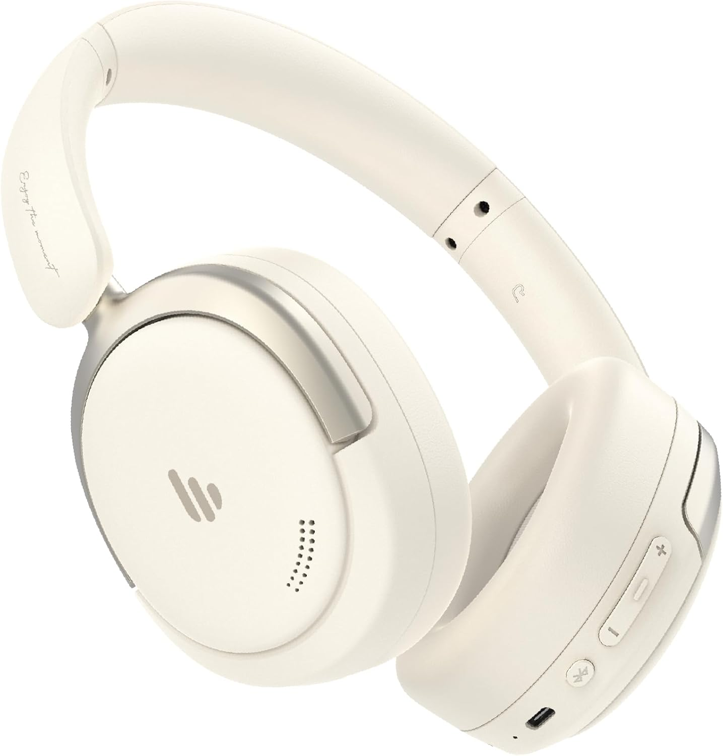Edifier Atom Max 44Db Active Noise Cancelling Headphones Bluetooth 5.4 over Ear Headset with Transparent Mode, Hi-Res Audio, Built-In Mic, Multipoint Connection, APP Customize, USB-C Wired Mode, White