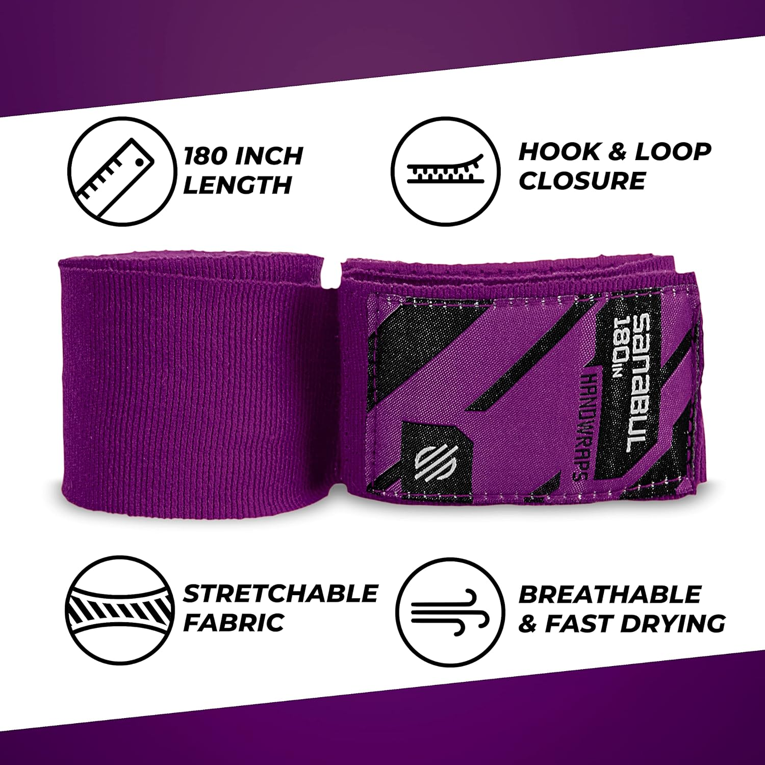 Sanabul Elastic Professional 180 Inch Handwraps for Boxing Kickboxing Muay Thai MMA - Orange image number 7