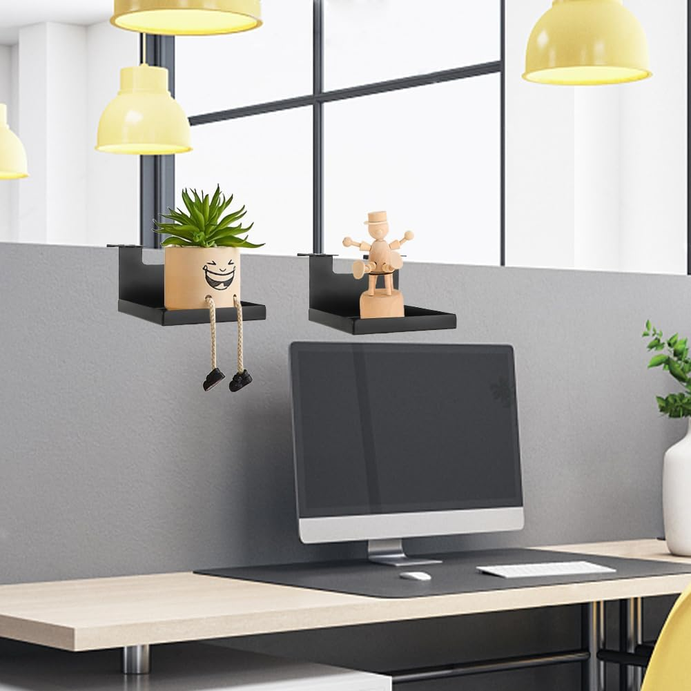 AKBFOX Office Small Cubicle Shelf Storage Organizer Floating Corner Rack Hanging Mini Shelf Adjustable Home Office Essentials for Small Planter Statue Decor Photo Frame 2 Pack image number 3