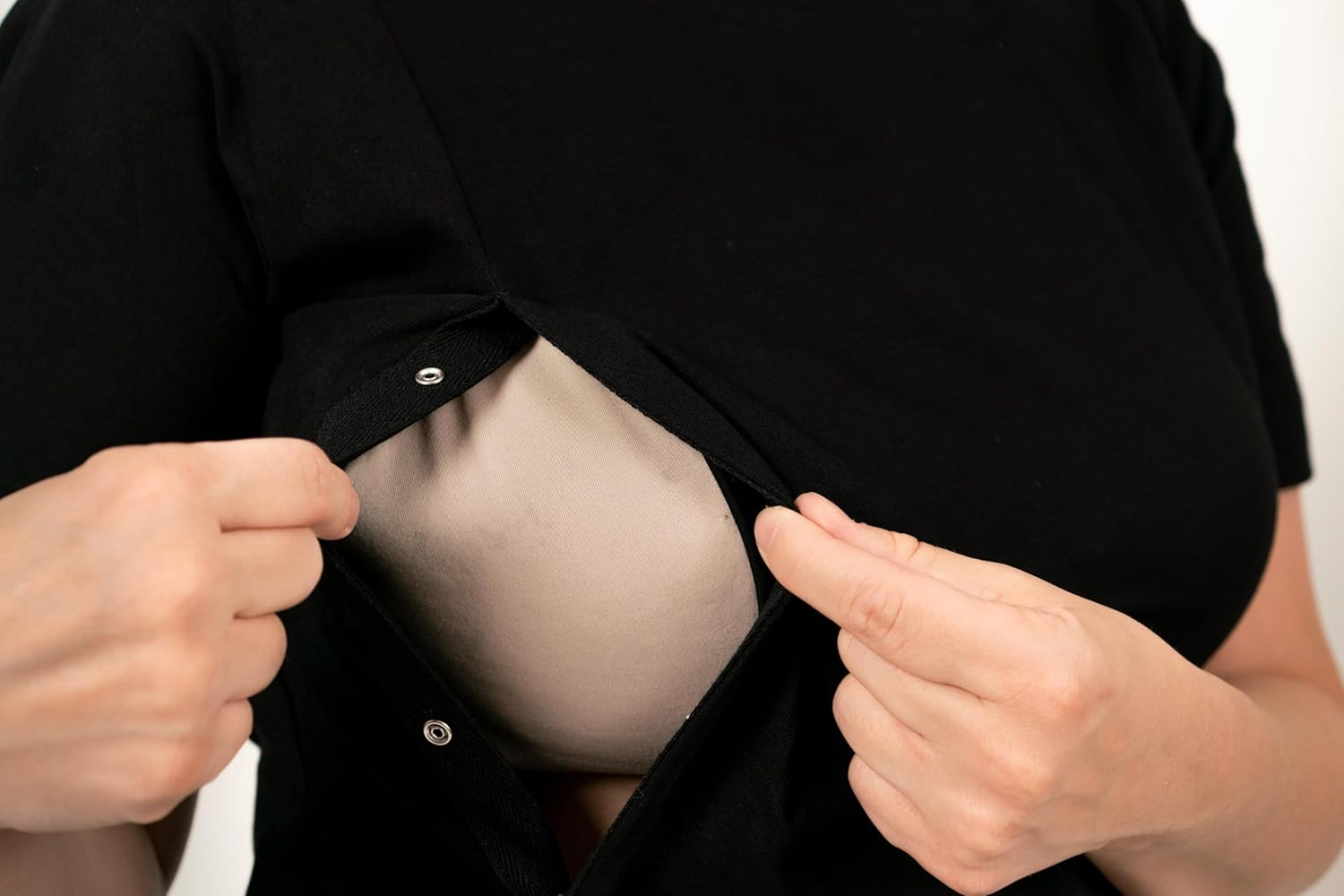 Breastfeeding Cotton T-Shirt &ndash; Easy Access for Nursing Moms, Soft Maternity Tee, Convenient Breastfeeding Top, Discreet & Comfortable Nursing Shirt, New Mom Essentials, Postpartum Clothing for Women image number 3