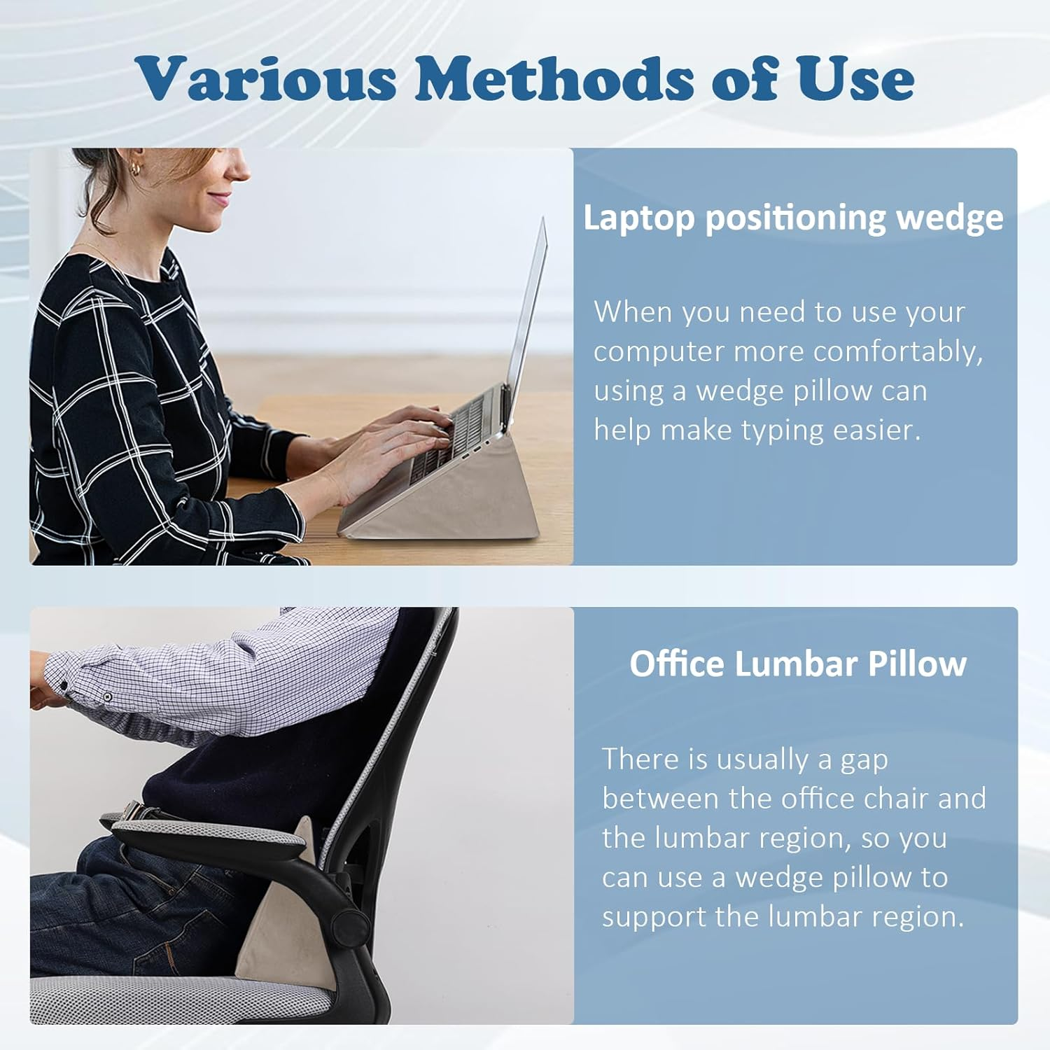 Small Wedge Pillow, Wedge Pillow for Bed Sores, Positioning Pillow, Positioning Wedge, Mini Pillow for Laptop and Yoga, Small Foam Wedge for Chair (1 Unit, Apricot) - 1 Unit, Apricot image number 2