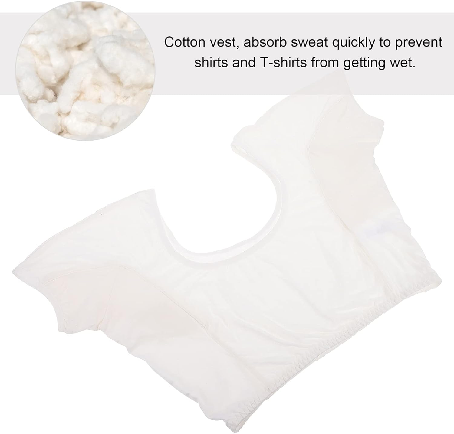 KESYOO Sweat Guard Underwear Vest Breathable Washable Sweat Cami Cotton Sweatproof Undershirt- Size S image number 3