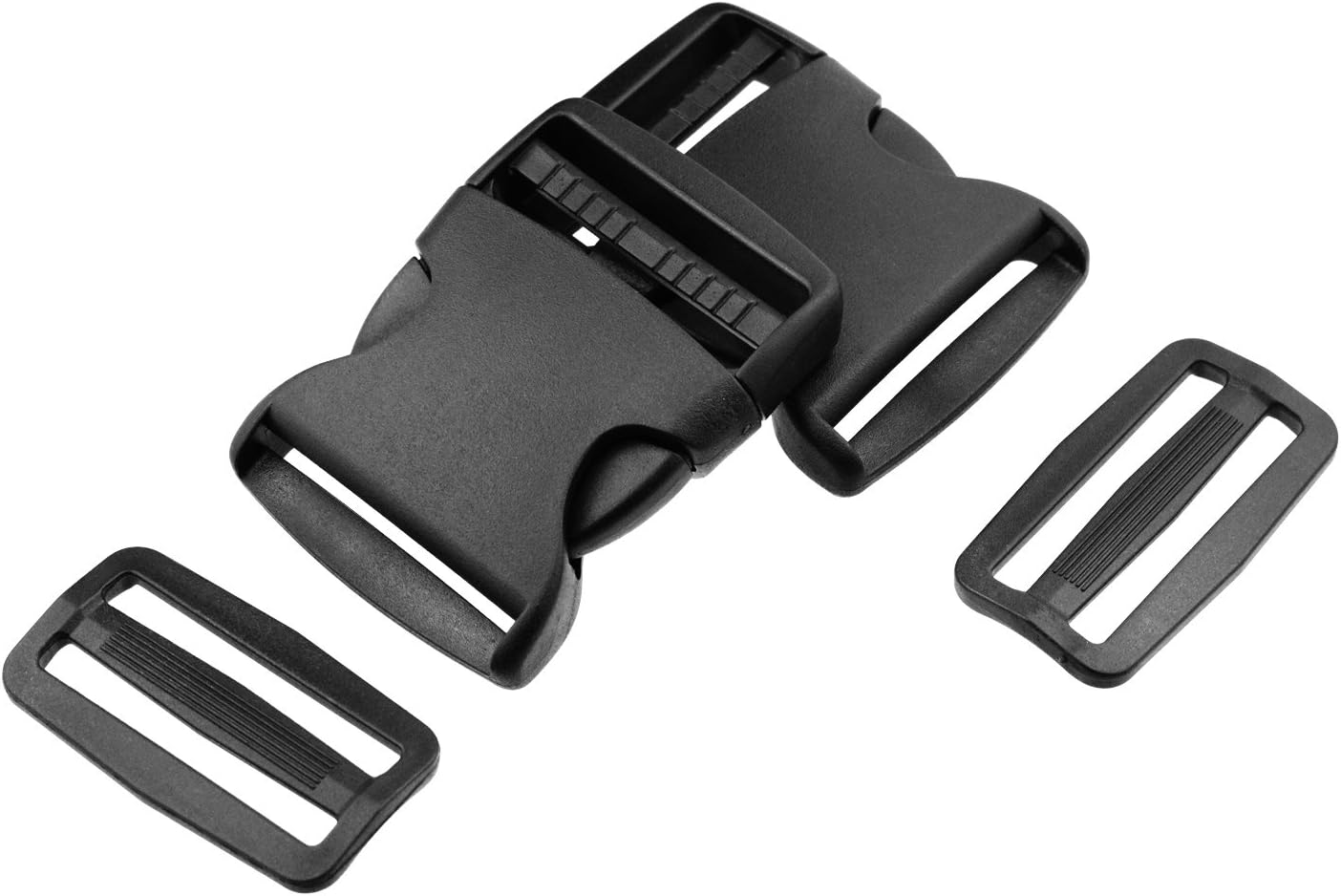 WXJ13 1.5 Inches Plastic Quick Release Buckles Flat Shape Buckles and Tri-Glide Slides with 5 Yards 1.5 Inches Wide Polypro Webbing for DIY Strap Making image number 4