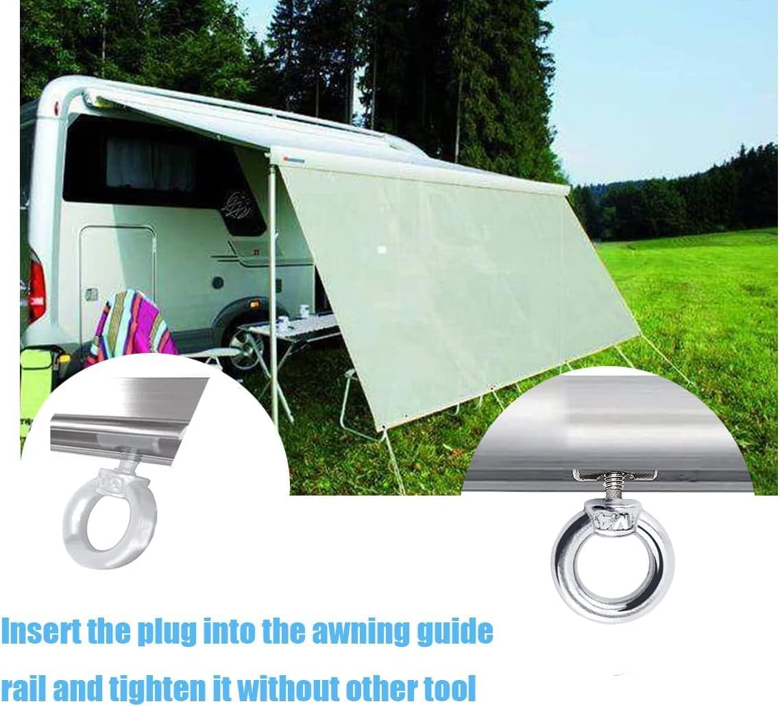 8Pcs Awning Rail Stoppers 6Mm for RV Caravan Motorhome Campervan Camping Tent Equipment Awnings Accessories, 304 Stainless Steel Awning Piping Stopper image number 3