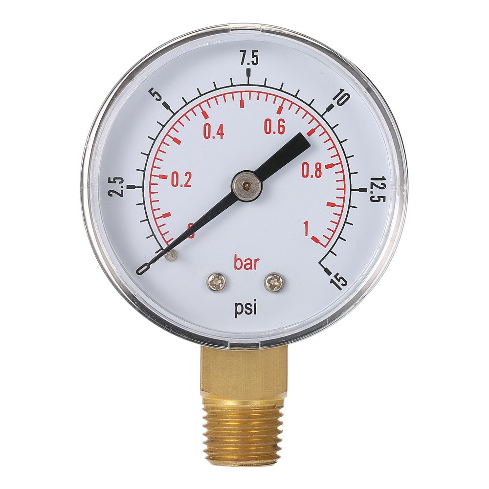 Pool Water Pressure Gauge Meter Manometer 0 15Psi 1Bar Hydraulic Measuring Tool with 1 4 NPT Thread Metal Stable Performance Size image number 6