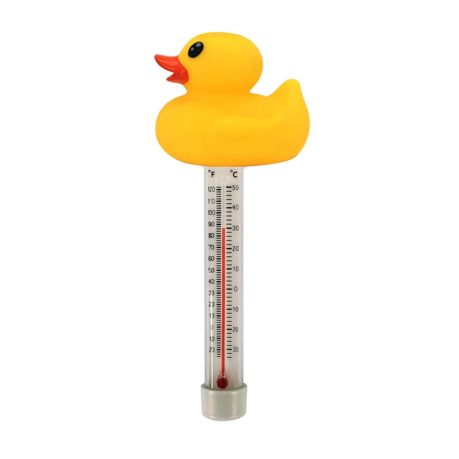 Floating Pool Thermometer | Duck Pool Temperature Gauge | with Thin Rope Spa Thermometer for Shatterproof Aquarium Water Thermometer Lippsy - Yellow Duck image number 3