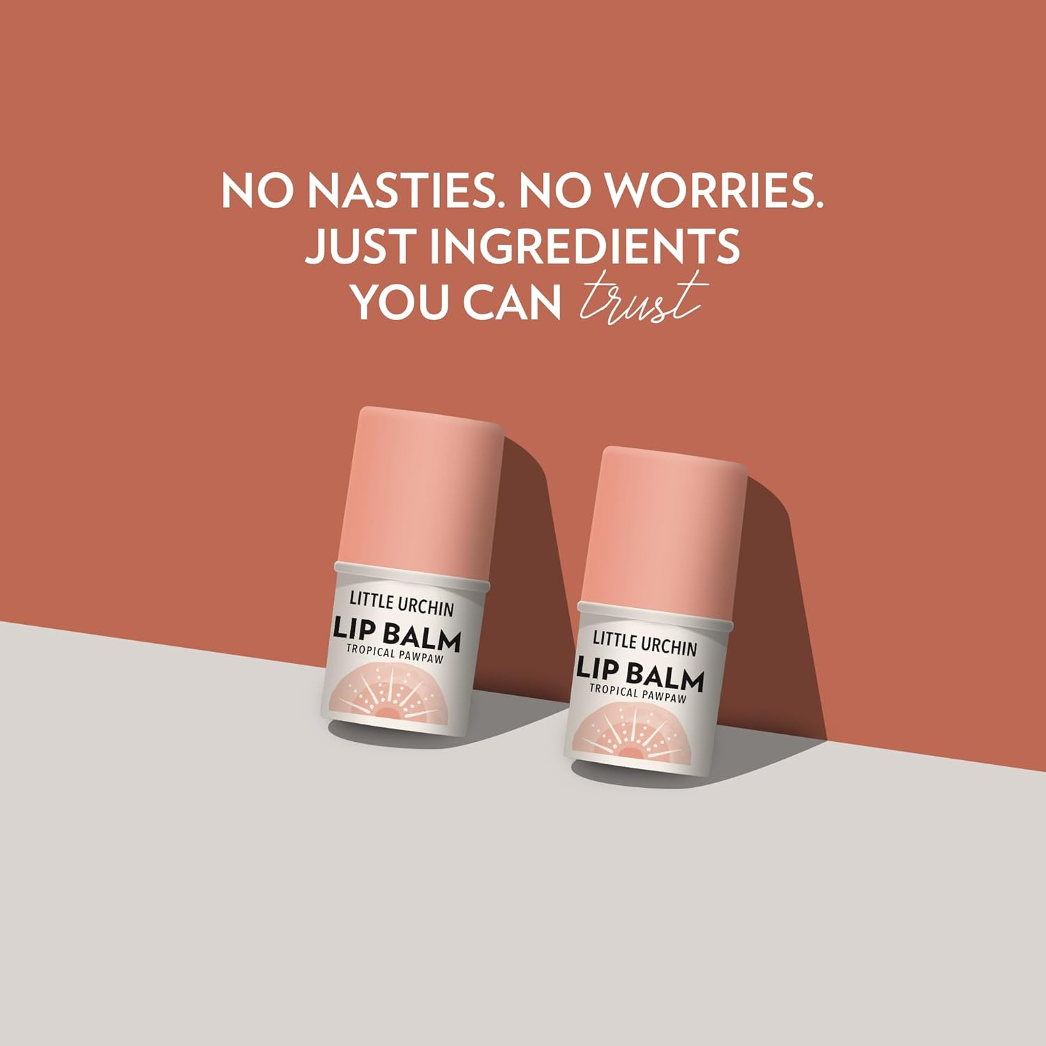 LITTLE URCHIN 100% Natural Lip Balm Tropical Pawpaw 4G &ndash; Lip Care with Beeswax, Coconut Oil, Shea Butter & Vitamin E &ndash; Ultra-Hydrating & Nourishing Lip Moisturiser | Australian Made